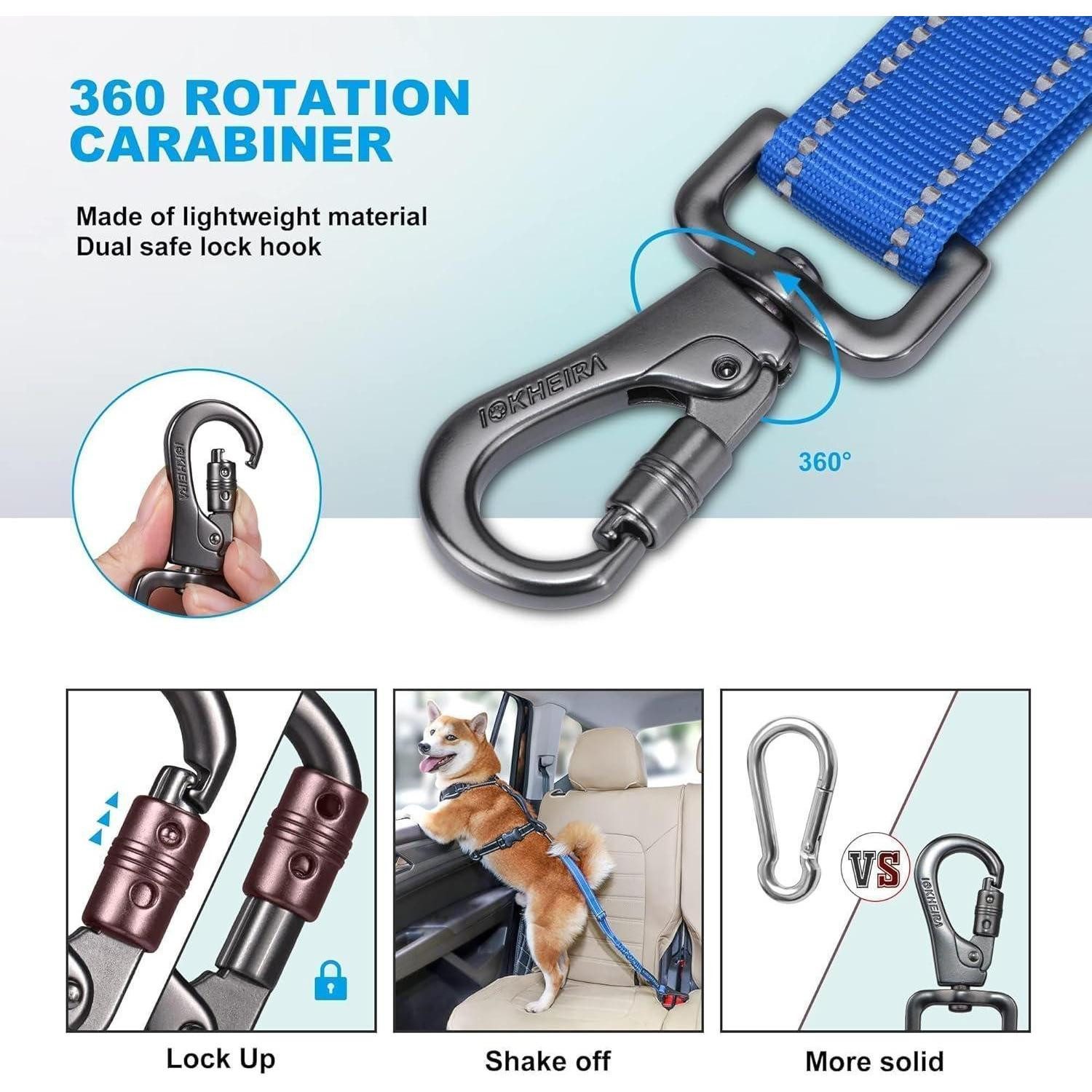LuxusKollektion Autohundegeschirr Hundegurt Auto Sicherheitsgeschirr Universalstecker Navyblau