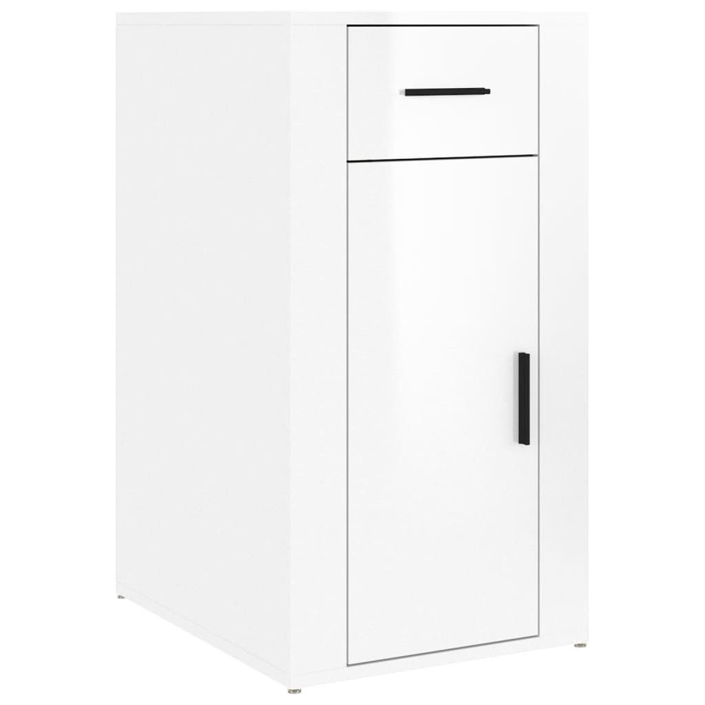 vidaXL Kleiderschrank Büroschrank Hochglanz-Weiß 40x49x75 (1-St) Holzwerkstoff cm