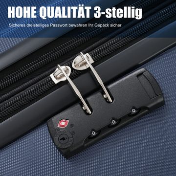 MODFU Kofferset Hartschalenkoffer Handgepäck-Trolley, 4 Rollen, (Hartschalentrolley Set Rollkoffer, TSA Zollschloss)