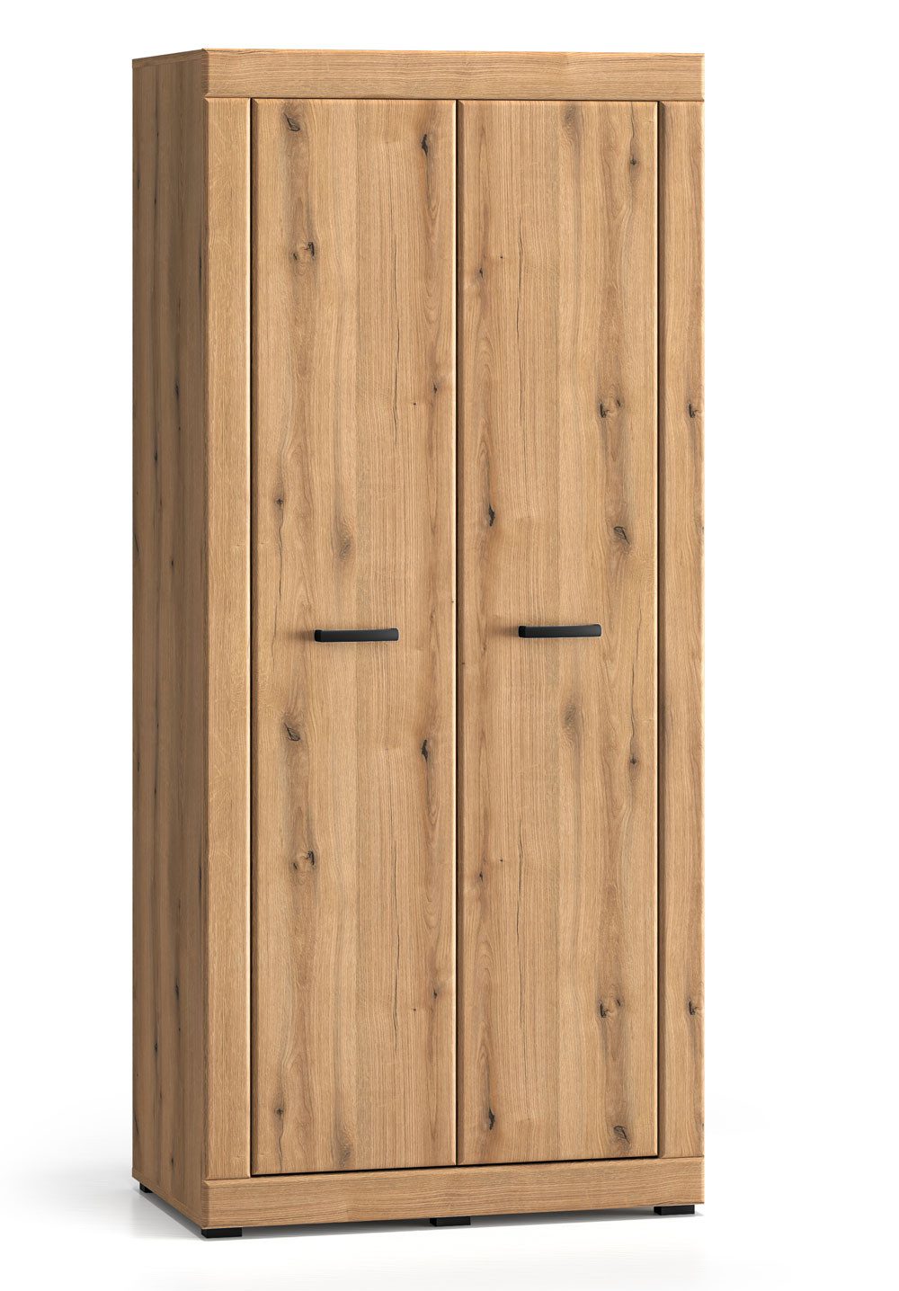 Feldmann-Wohnen Kleiderschrank Dora (mit Türen, mit Einlegeböden, mit Kleiderstange, 1-St., moderne Optik, 2-türig, Front MDF) 87x53x195cm Evoke Eiche 2-türig