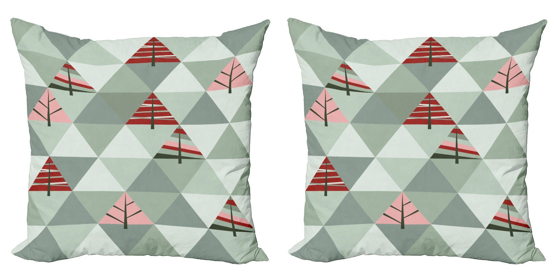 Triangles Abakuhaus Modern Illustration Doppelseitiger Digitaldruck, Stück), (2 Accent Kissenbezüge Baum von