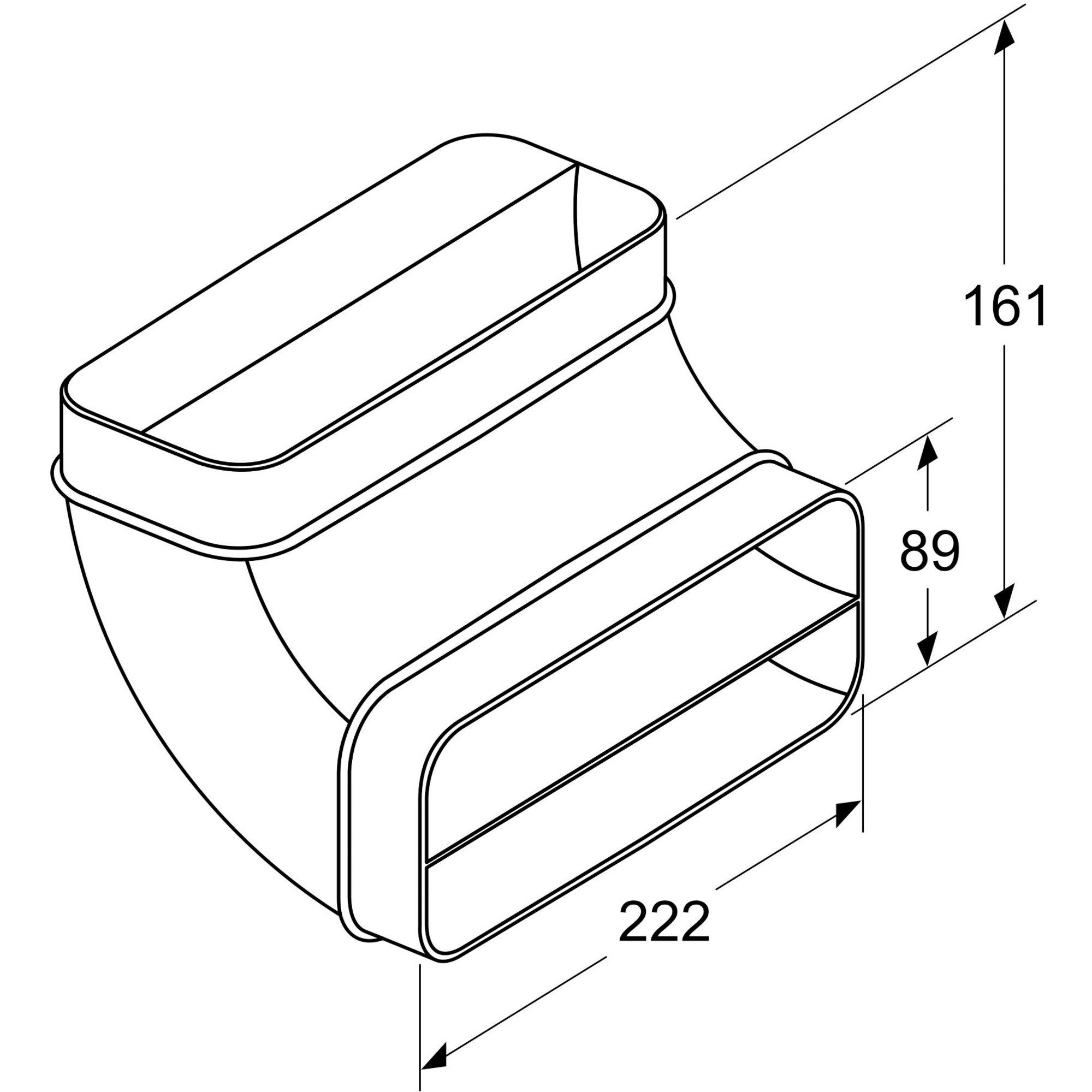 NEFF Montagezubehör Dunstabzugshaube Neff 90° Flachkanalbogen Z861SB2, Rohr, (vertikal