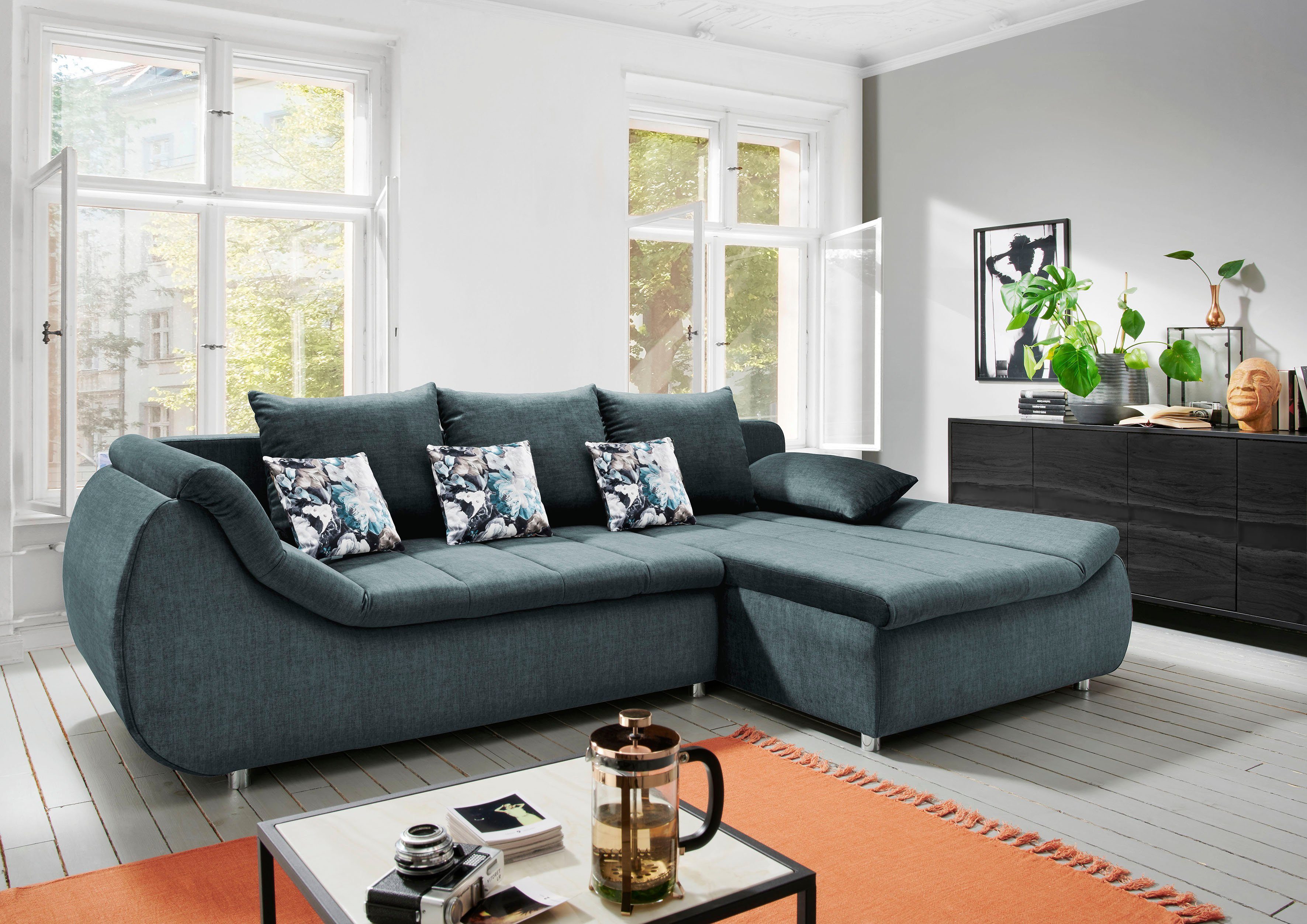 Home affaire Ecksofa Imola elegant, Breite 270cm, moderne Sitzsteppung, bequem, L-Form, auch mit Bettfunktion und Bettkasten