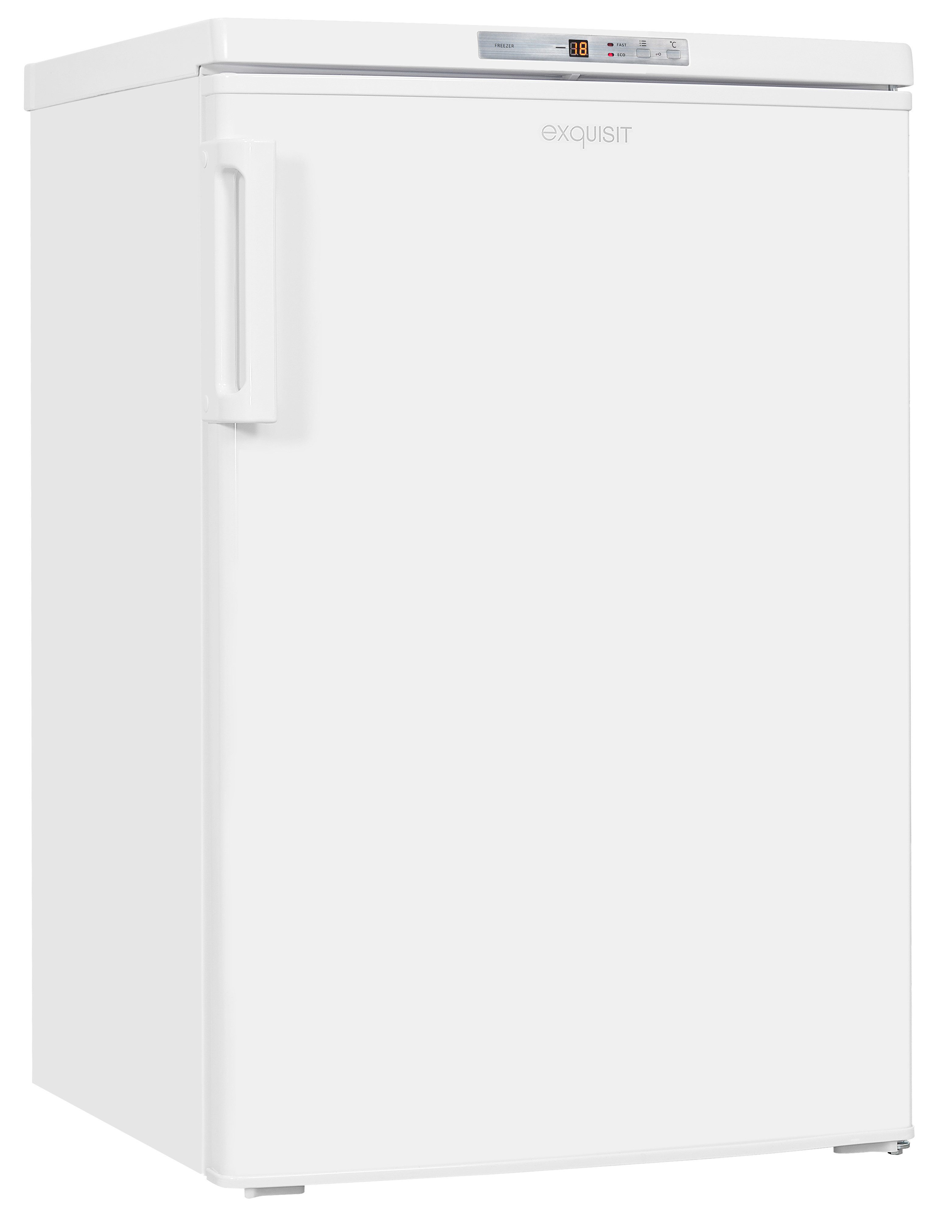 exquisit Gefrierschrank GS80-HE-040E weiss, 85,5 cm hoch, 55 cm breit, 4*-Gefrierschrank mit praktischem Griff – leicht & bequem zu öffnen