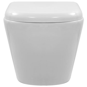 vidaXL Tiefspül-WC Wand-WC ohne Spülrand Keramik Weiß