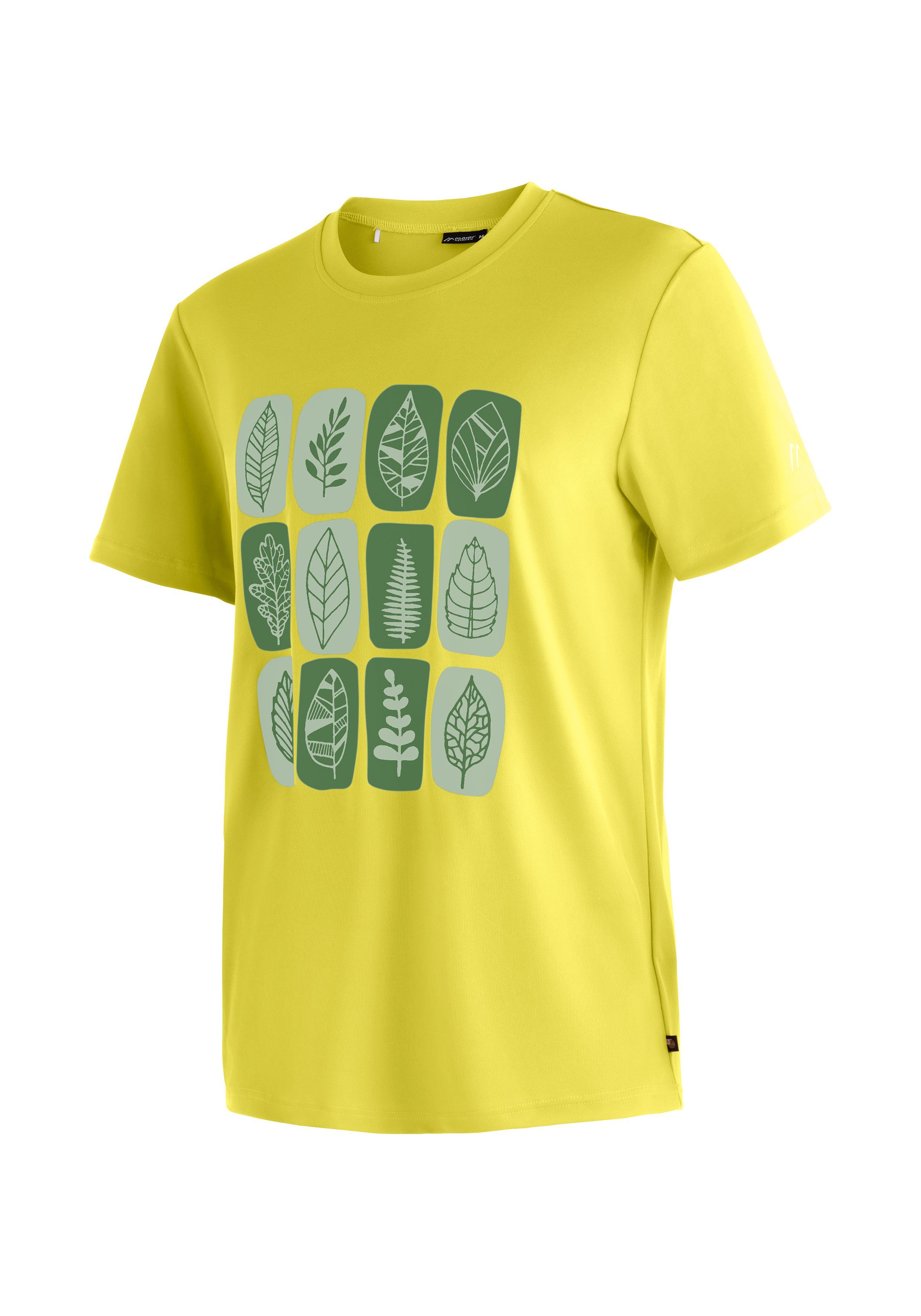 Maier Sports Funktionsshirt Walter idealer grüngelb komfortables Funktionales, Print Passform mit T-Shirt
