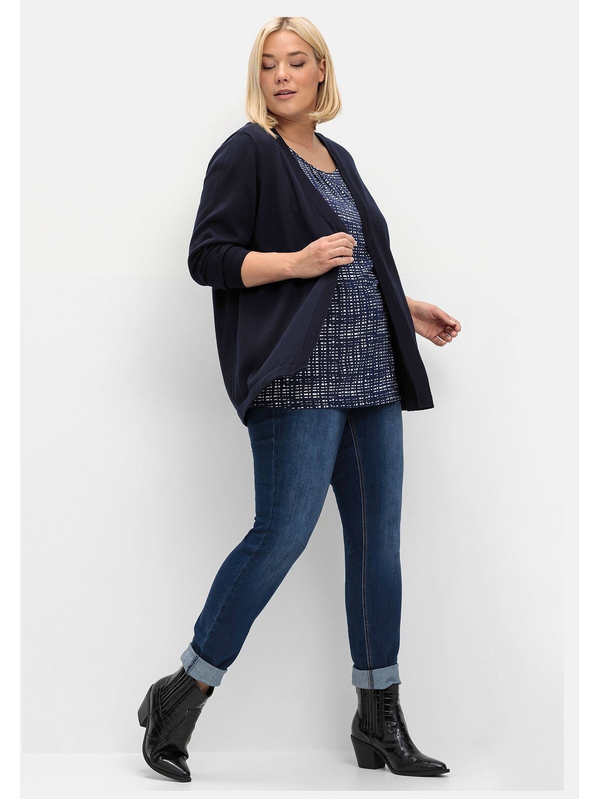 Sheego Strickjacke Große Größen aus feinem Viskosemix
