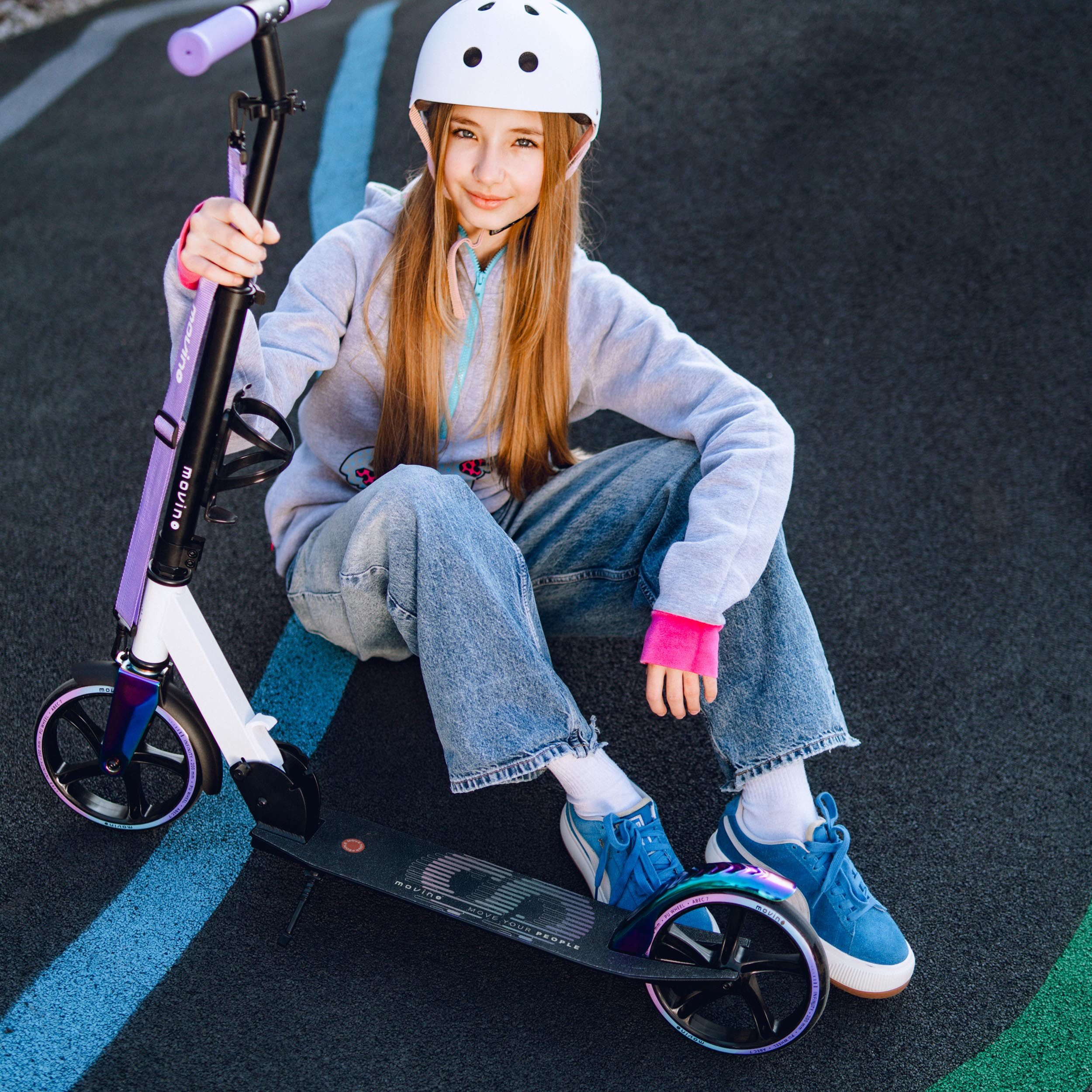 Movino Cityroller MOVINO INFINITY leicht 3,5 kg 200mm Rollen Flaschenhalter