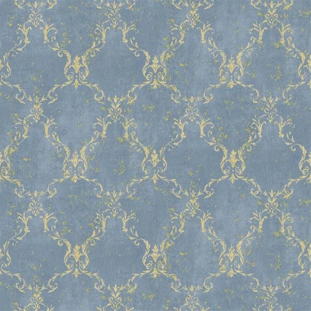 A.S. Création Mustertapete Tapete Luxury Damask edles Blau mit goldenen Ornamenten 10,05x1,06m