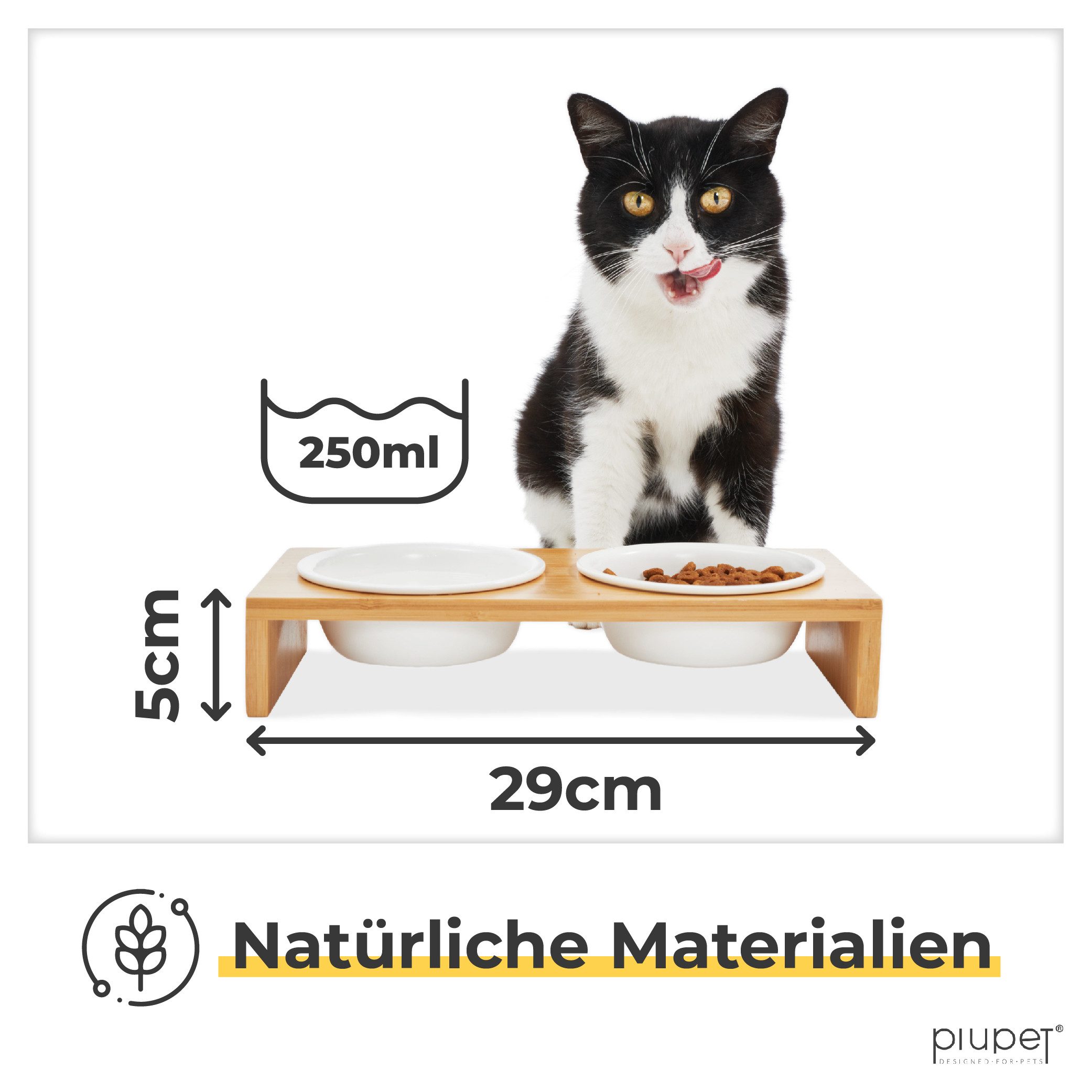 Futternapf 250ml Erhöhte Futternäpfe für Katzen & Hunde I Spülmaschinenfest
