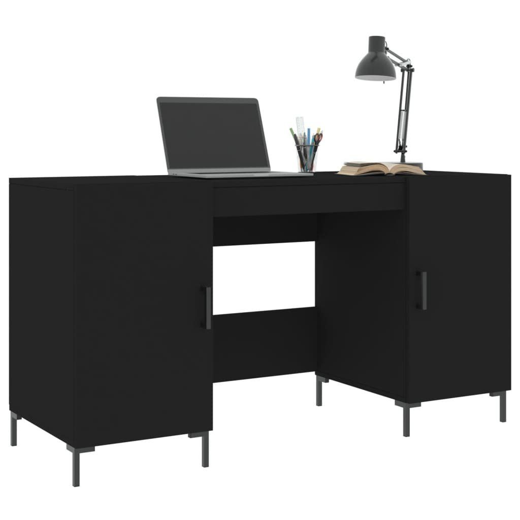 Schreibtisch cm 140x50x75 Holzwerkstoff Schwarz furnicato