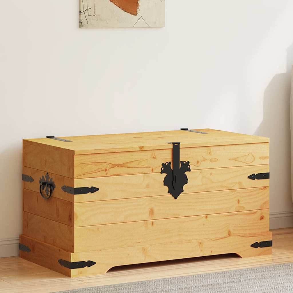 furnicato Truhe Rustikale Aufbewahrungs-aus Massivholz 91 x 49,5 x 47 cm Braun (1 St)
