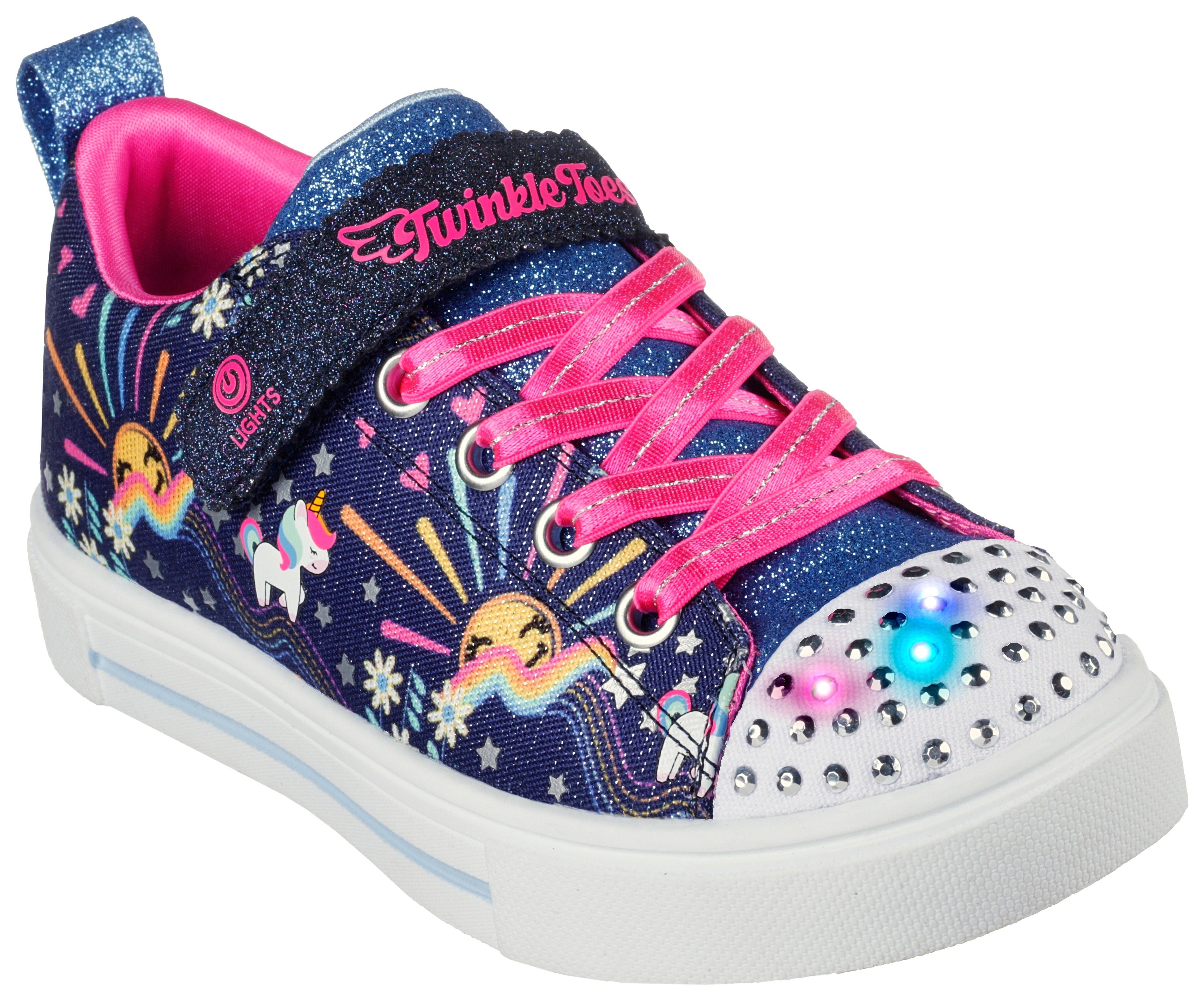 Skechers Kids TWINKLE SPARKS-UNICORN SUNSHINE Sneaker mit leuchtender Schuhspitze navy multi