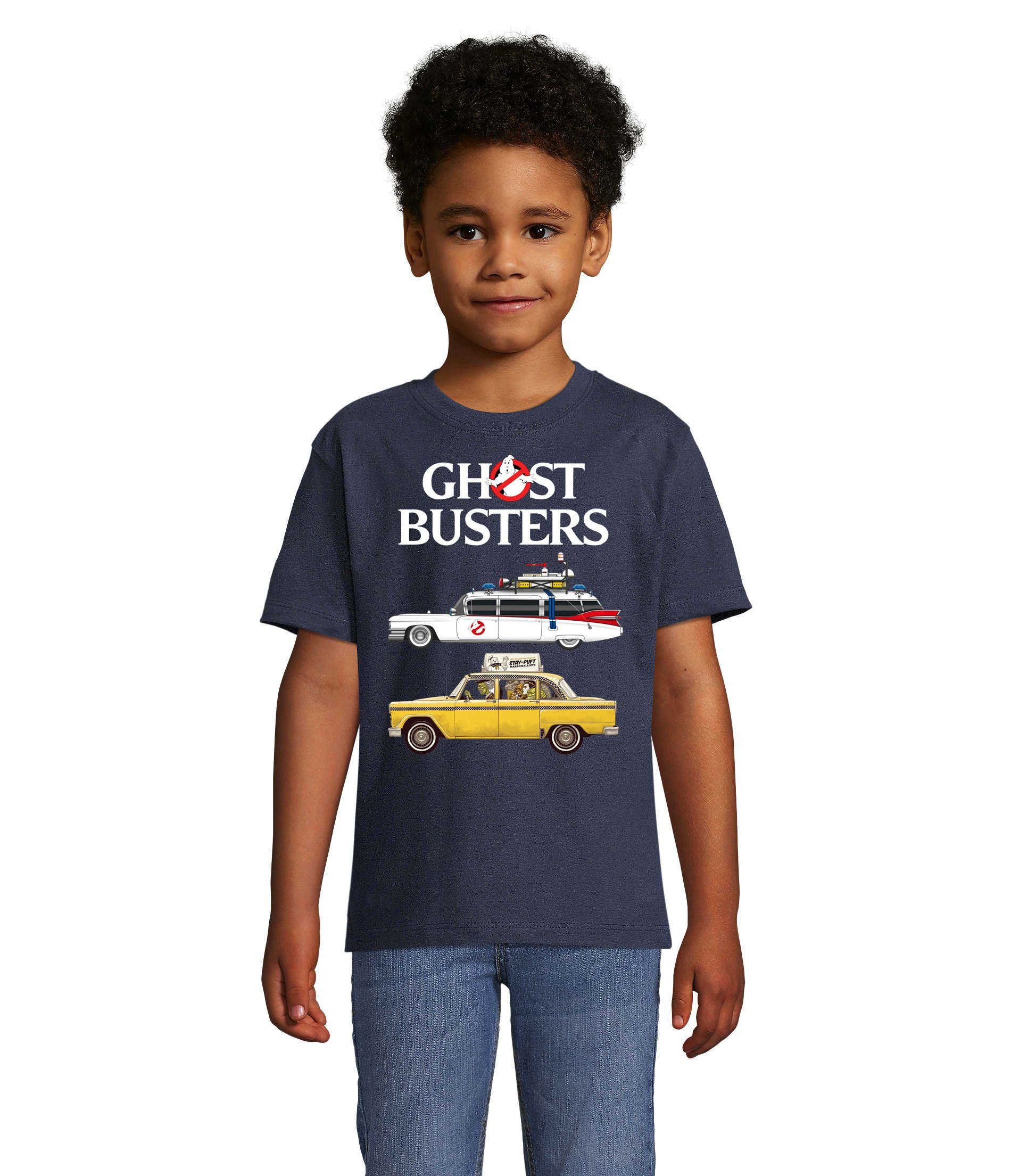 Film Ghost Blondie & Cars Kinder Brownie Auto T-Shirt Ghostbusters Geister Geisterjäger Navyblau
