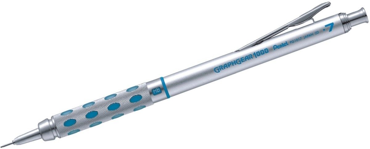 PENTEL Bleistift Druckbleistift Graphgear 1000 0,7mm silber/blau