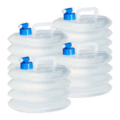 relaxdays Kanister »Wasserkanister faltbar 4er Set oval« (4 St), 5 Liter, Faltbar