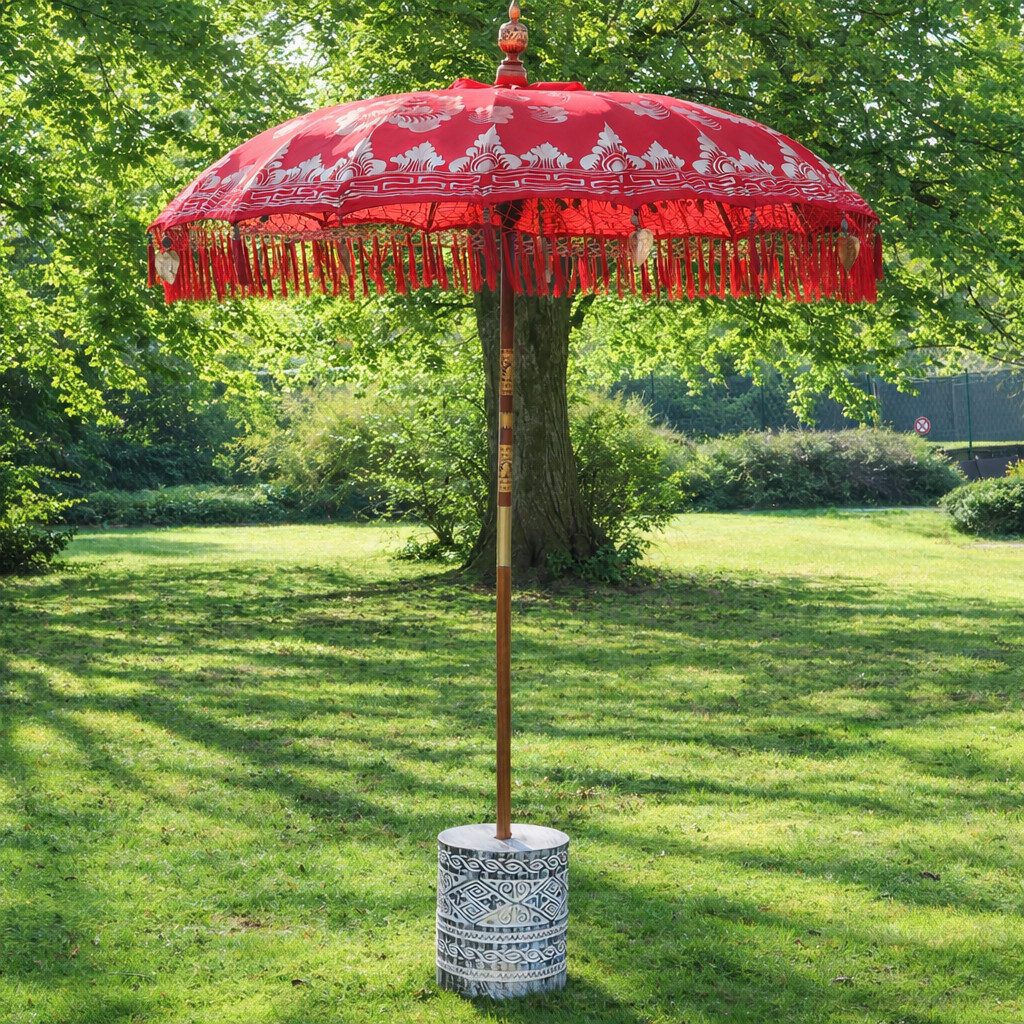 Oriental Galerie Sonnenschirm oter Bali Garten-Sonnenschirm, 180 cm Gold Rubin