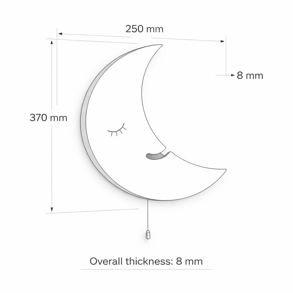 COZYCOLLECTIONS LED Wandleuchte Wandnachtlicht, Blaue Planet + Gelber Mond in Holzoptik, LED, Warmweiß, Montessori: sanftes Licht & eigener Schalter – selbstständig nutzbar