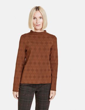 GERRY WEBER Sweatshirt Pullover mit kurzem Stehkragen und Jacquard-Muster