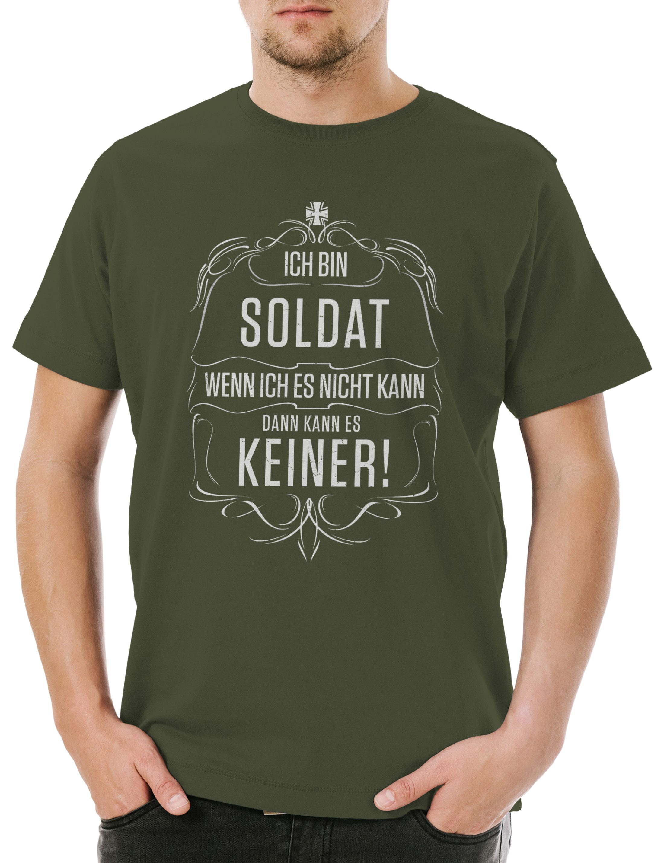 Urban Backwoods Print-Shirt Ich BinSoldierHerren T-Shirt Armee Ausbildung Wehrdienst Krieg Heer (1-tlg) Luftwaffe Marine Bundeswehr