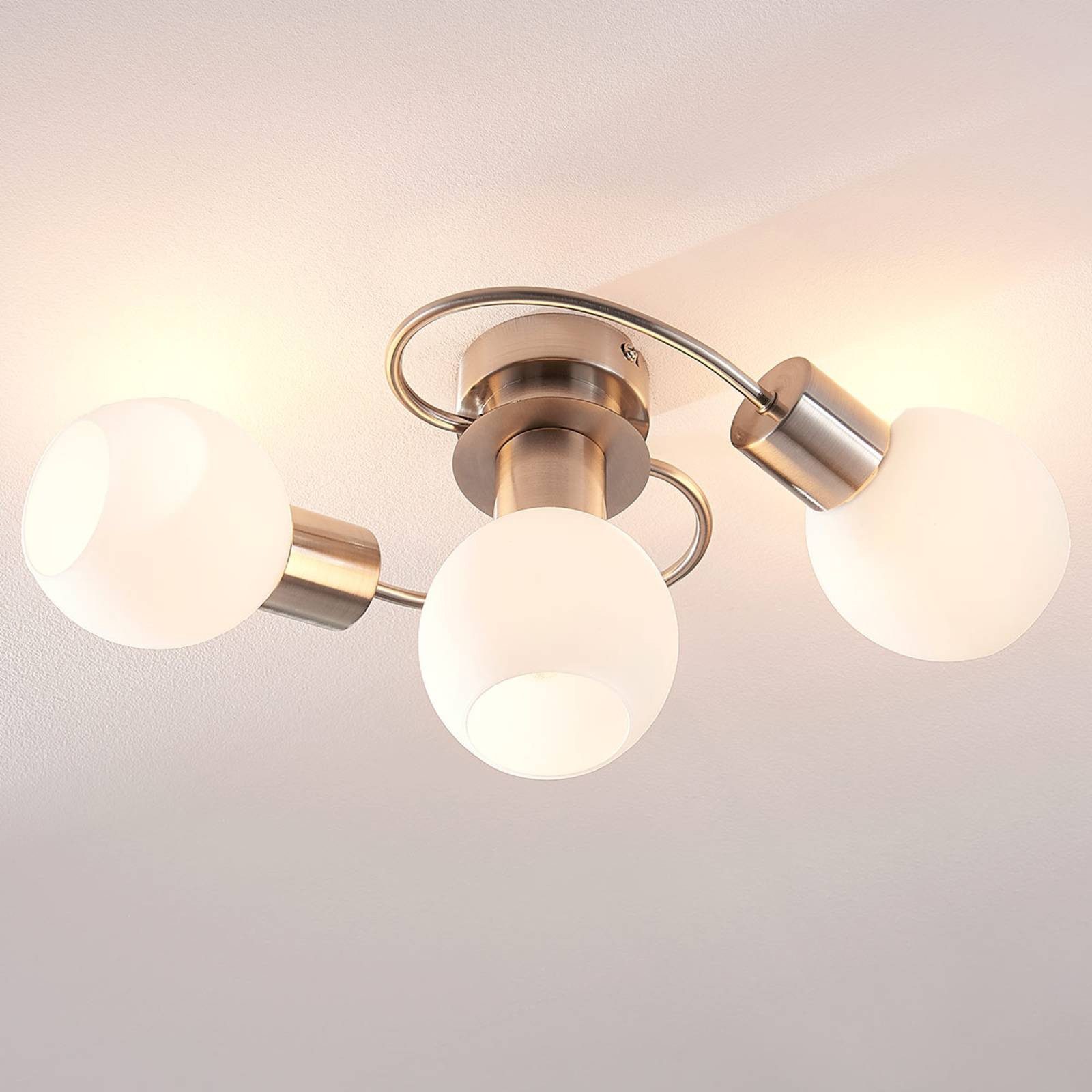 Lindby Deckenleuchten Ciala, Glas Alu IP20, 3 x 5 W LED