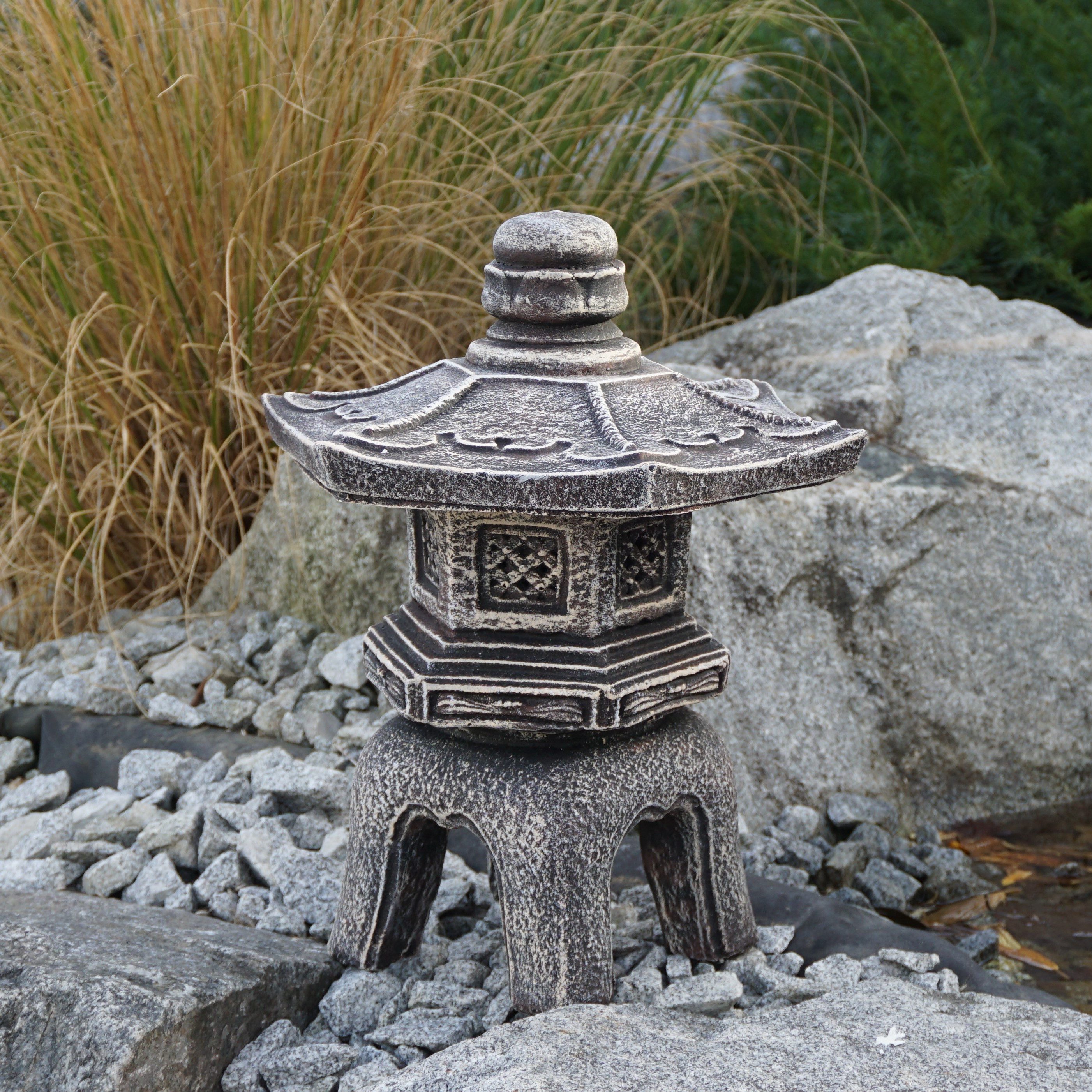 gartendekoparadies.de Gartenfigur Japanische Oki-Gata Steinlaterne, H. 38 cm, 11 kg, Frostsicher