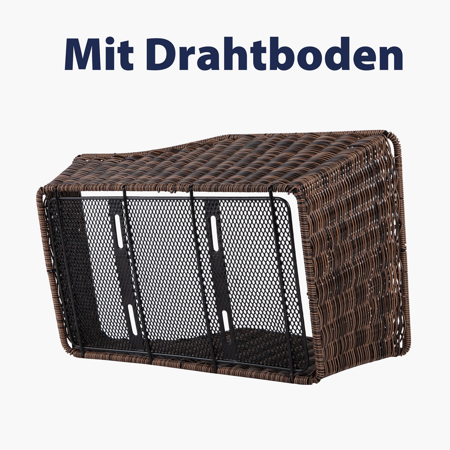 laio Fahrradkorb hinten aus hochwertigem Polyrattan inkl. Befestigungsmater günstig online kaufen