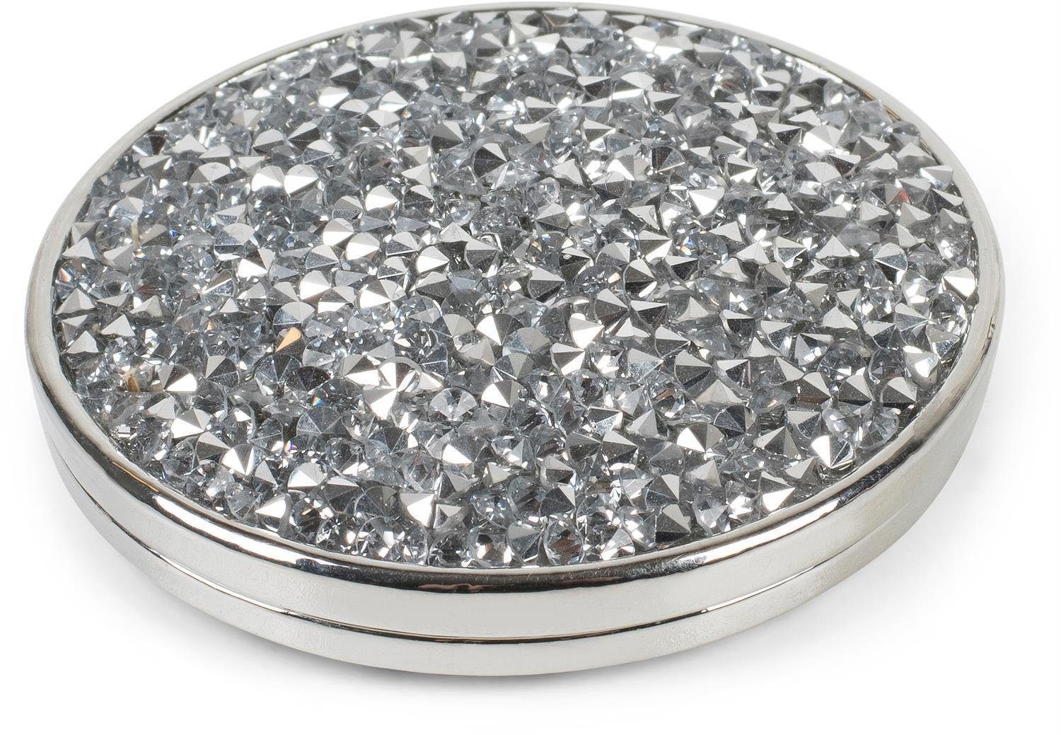 styleBREAKER Brosche (1-tlg), Runde Magnet Brosche mit Strass