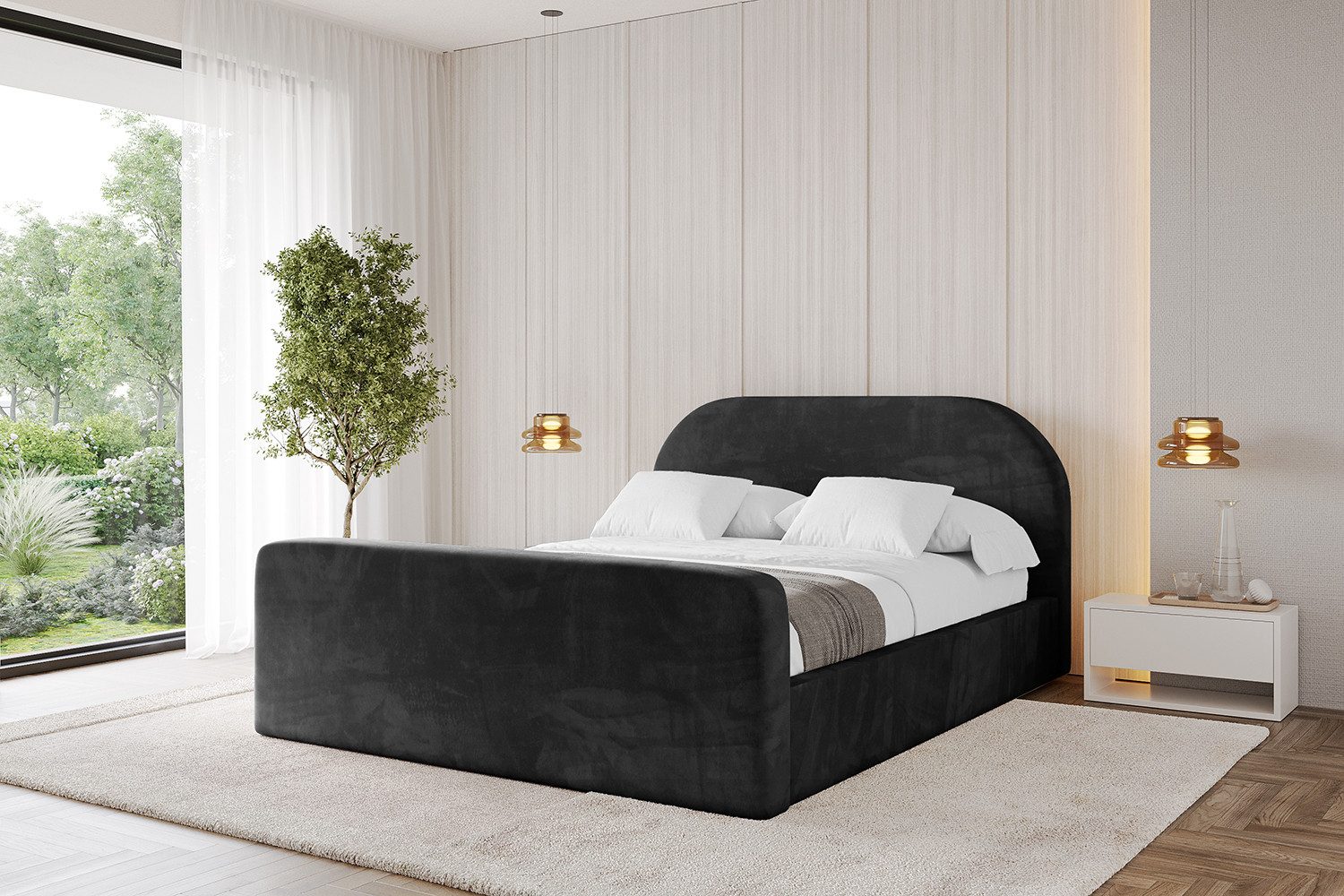 ALTDECOR Polsterbett TIVON-Z (Polsterbett mit Bettkasten und Lattenrost, Boxbett ohne Matratze), Doppelbett mit Stauraum, Bett mit Kopfteil