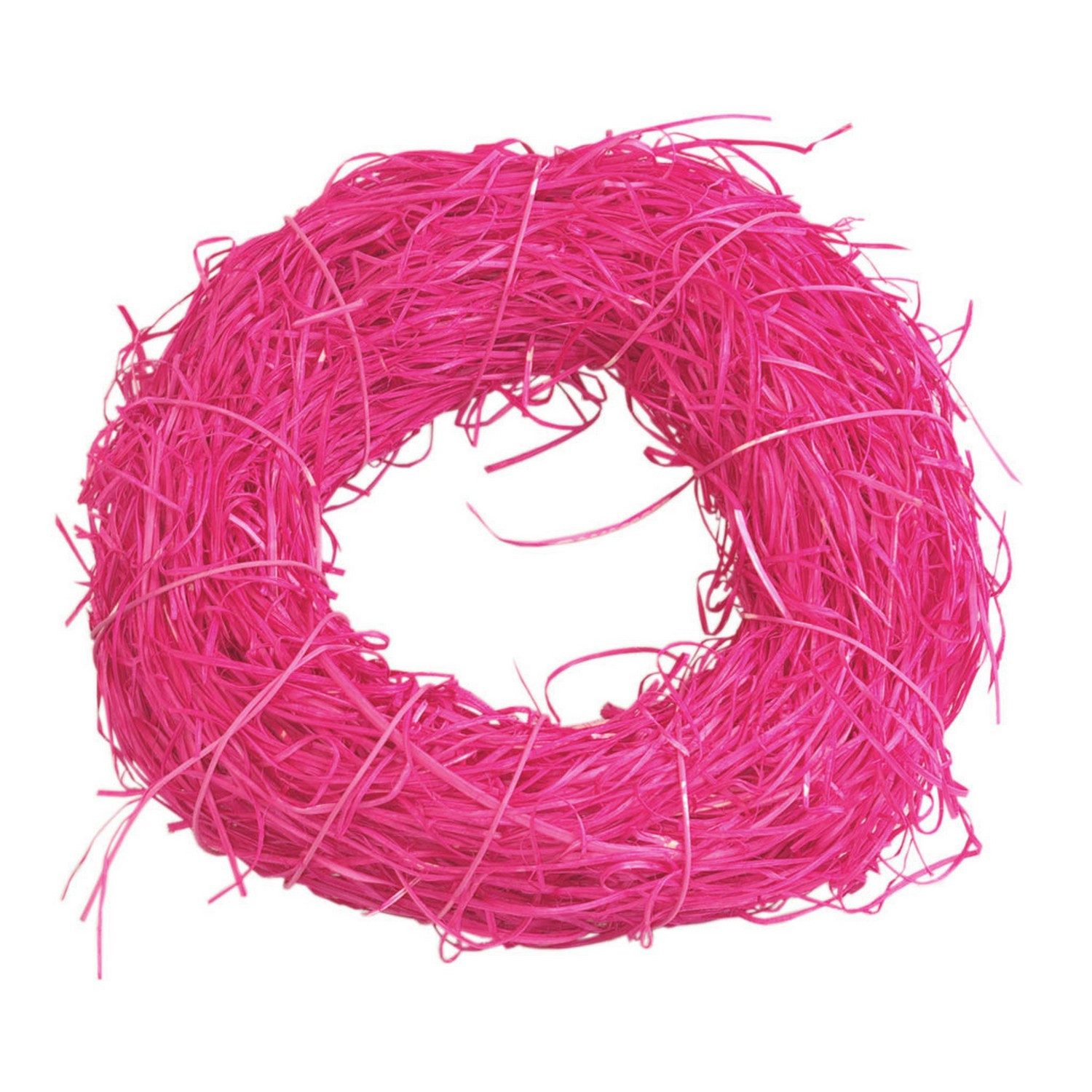 Deko AS Dekofigur Strohkranz – Raffiakranz – Fuchsia – Ø ca. 30 cm – 24917-35
