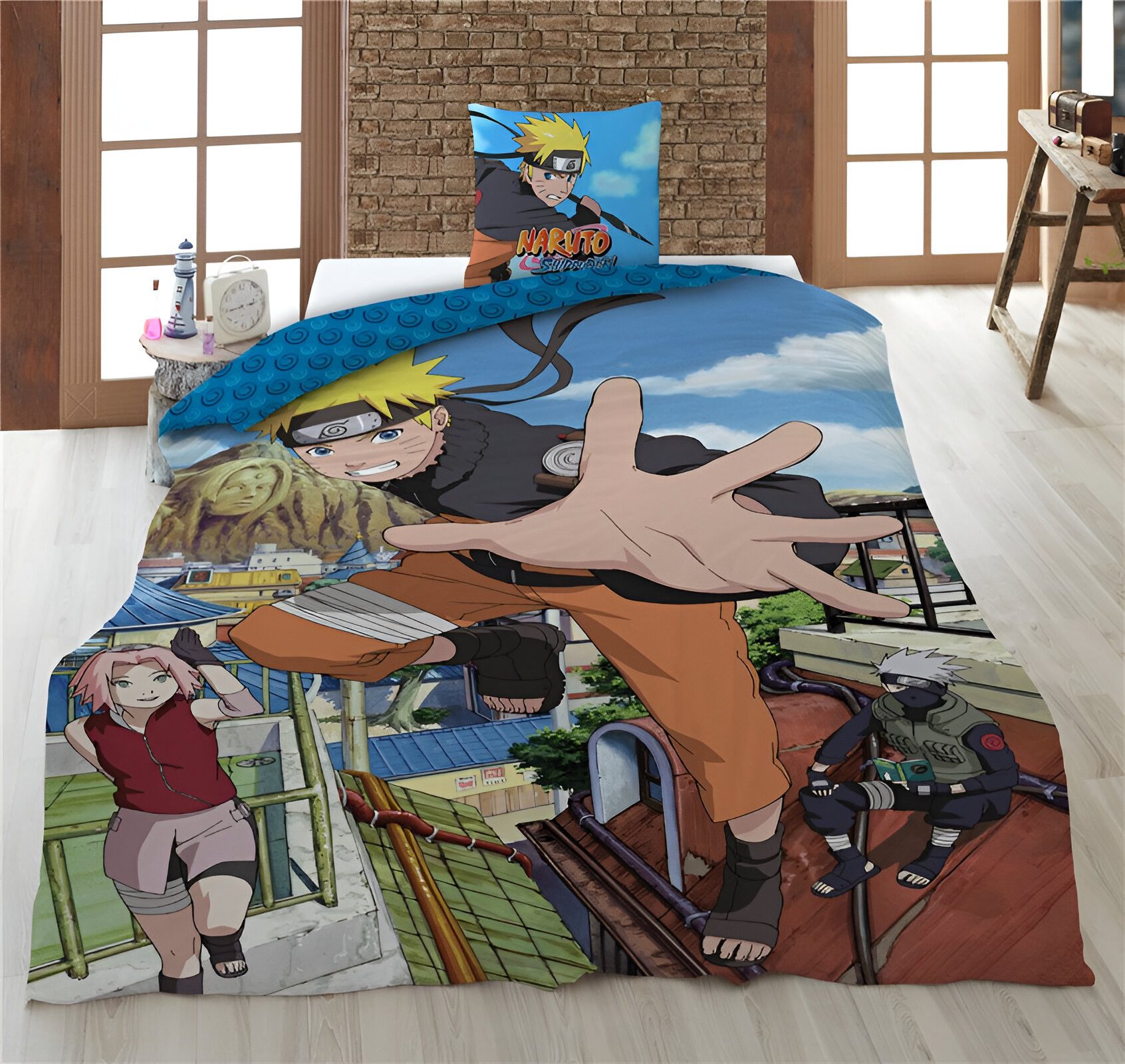 Naruto Bettwäsche Naruto Shippuden Bettwäsche Set 2-teilig 135x200 cm 65x65 cm Baumwolle, 2 teilig