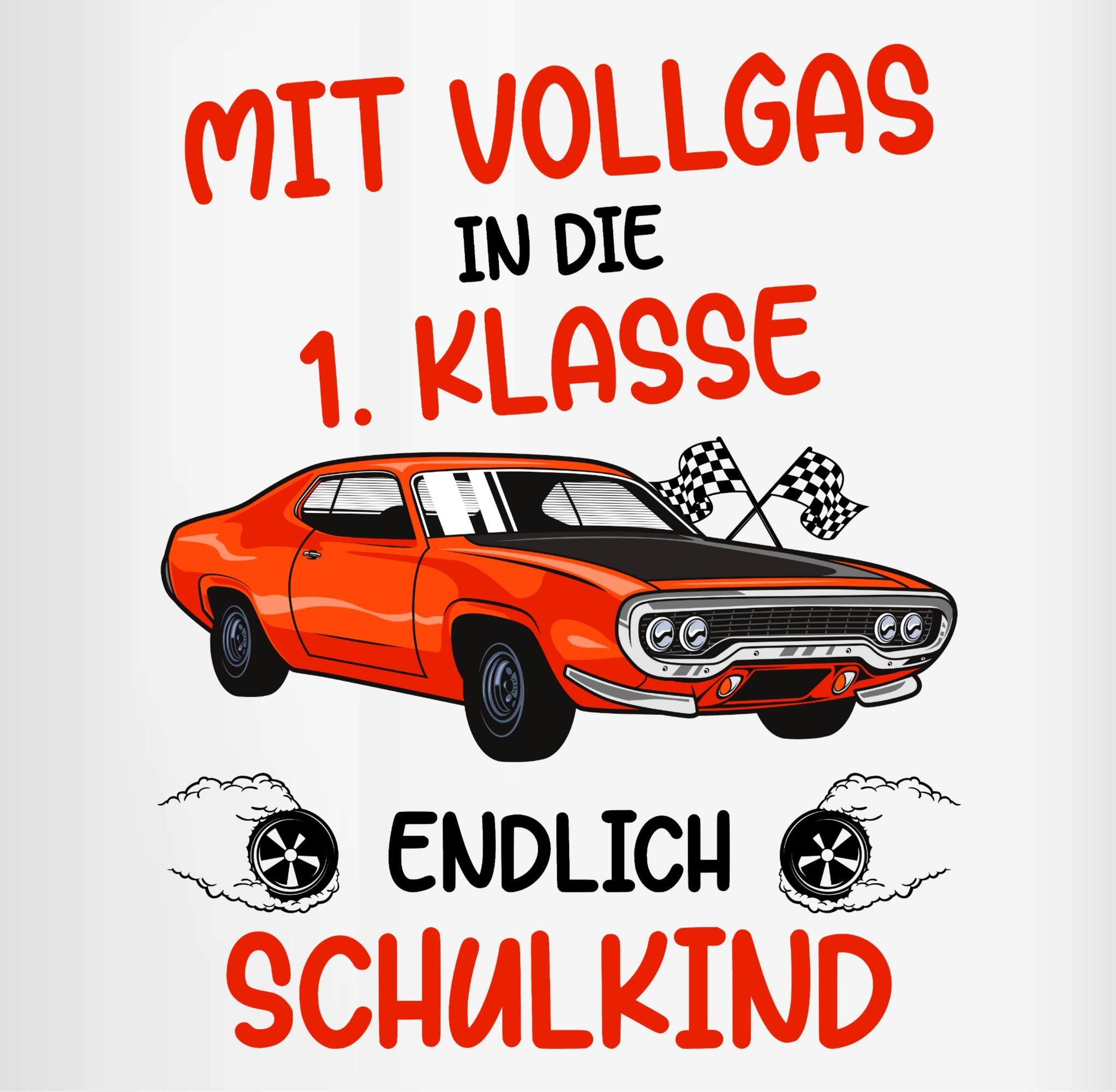 Geschenk Schulkind Auto 2 die Shirtracer Vollgas in 1. Einschulung Tasse Mit - Keramik, Rennauto, Endlich Tasse Hellblau Klasse