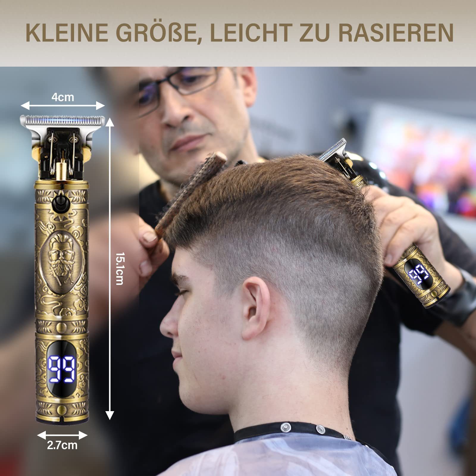 Haarschneider Haiaveng Präzisionstrimmer Trim Haarschneider Rasierer Kabelloser Haartrimmer, Profi Detailer Haarschneidemaschine Easy Konturenschneider Herren