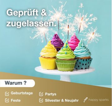 happy sparks® Geburtstagskerze 1000x Wunderkerzen 17 cm - Sternspritzer - Feuerwerk Silvester Kat. F1 (Packung, 1000-tlg., 1000x Wunderkerzen 17 cm)