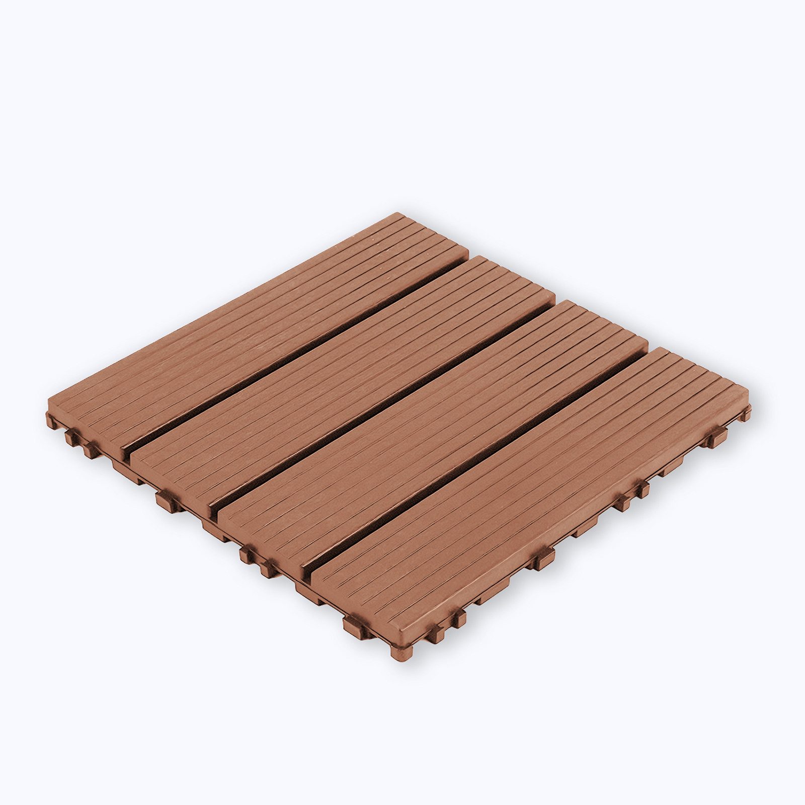 PFCTART Terrassendielen Terrassenfliesen mit Klicksystem, Kunststoff Bodenfliesen, 4,09 m², BxL: je 30.48x30.48 cm, 20 mm Stärke, (Set, 44-St., 30,48×30,48 cm, für Balkon, Terrasse, Garten & Innenbereich), Einfache Installation, wetterfest & pflegeleicht, Rutschfest