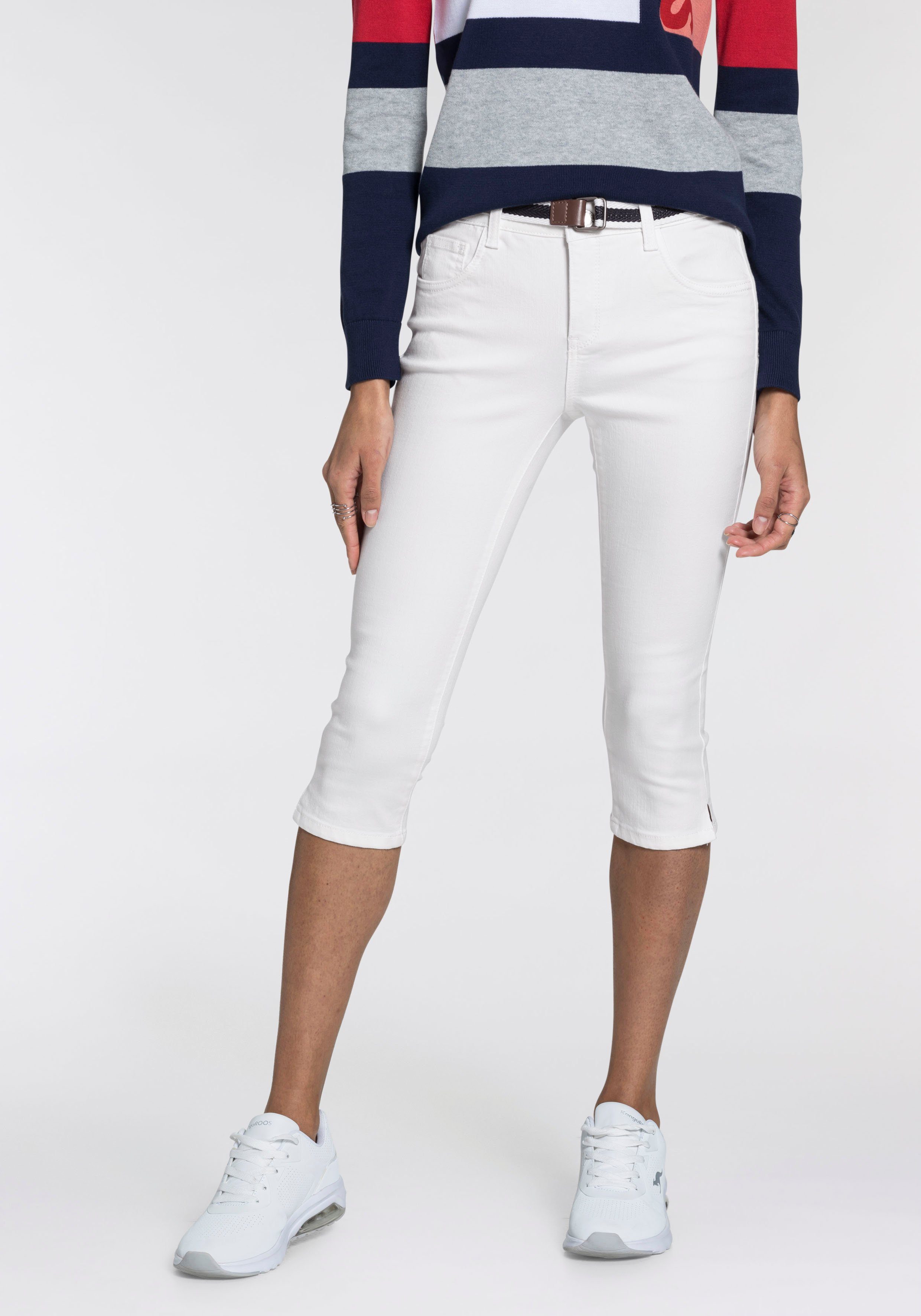 Caprijeans CAPRI-JEANS mit Gürtel