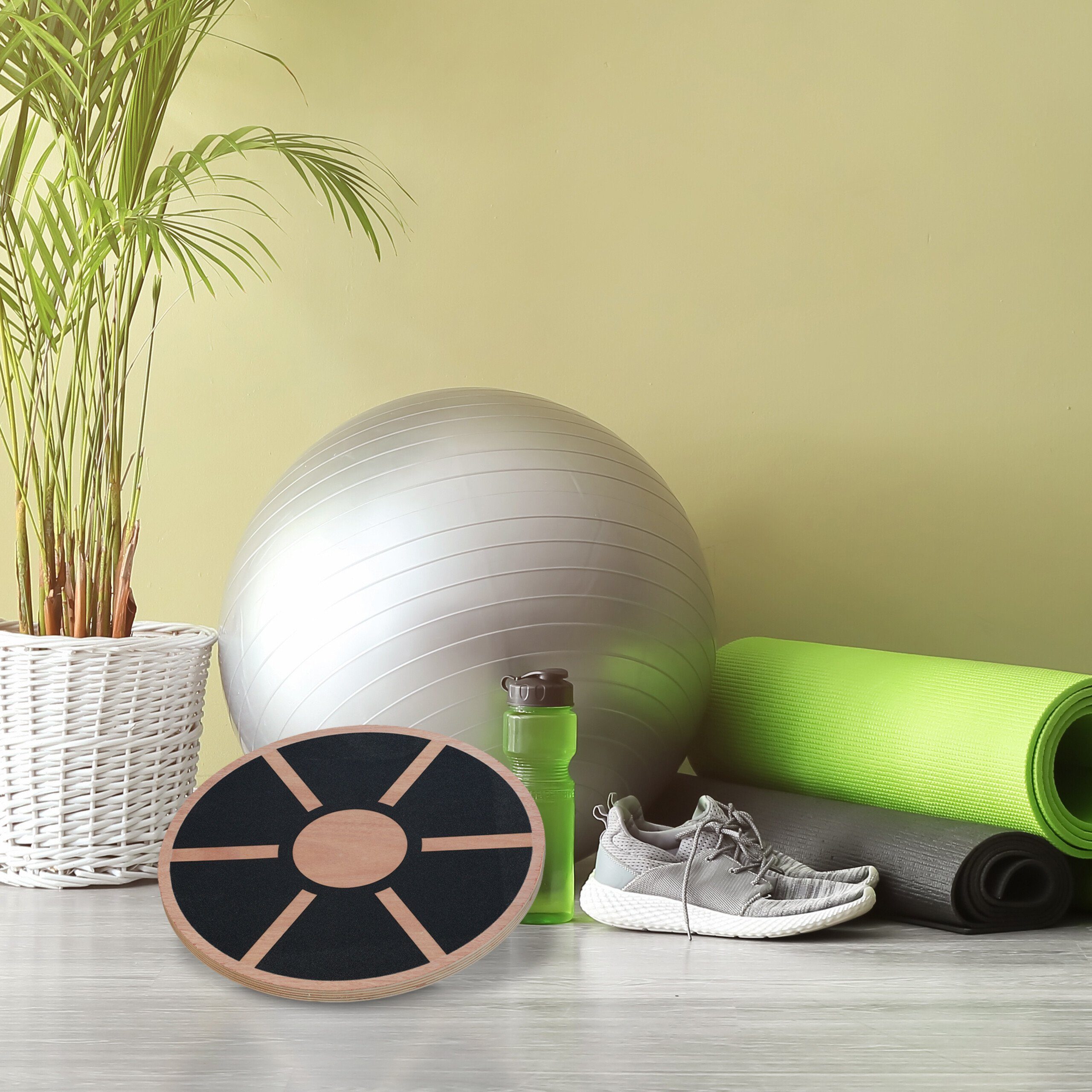 relaxdays Balanceboard Rundes Balance Board aus Holz