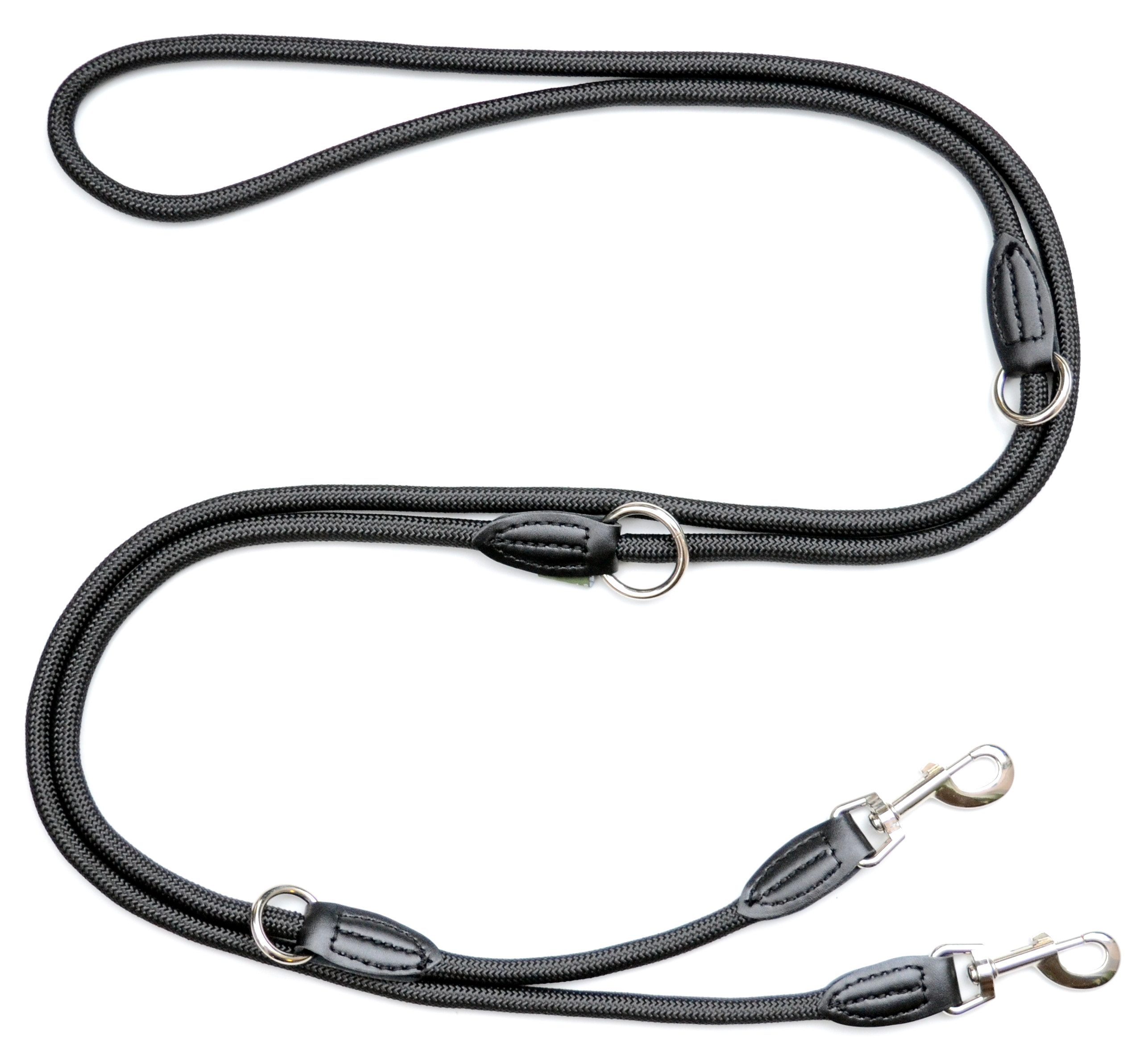 Leisegrün Hundeleine für große Hunde, 3m, 3-fach verstellbar, Nylon, Doppelleine für 2 Hunde, Führleine, Freihandleine, Trainingsleine