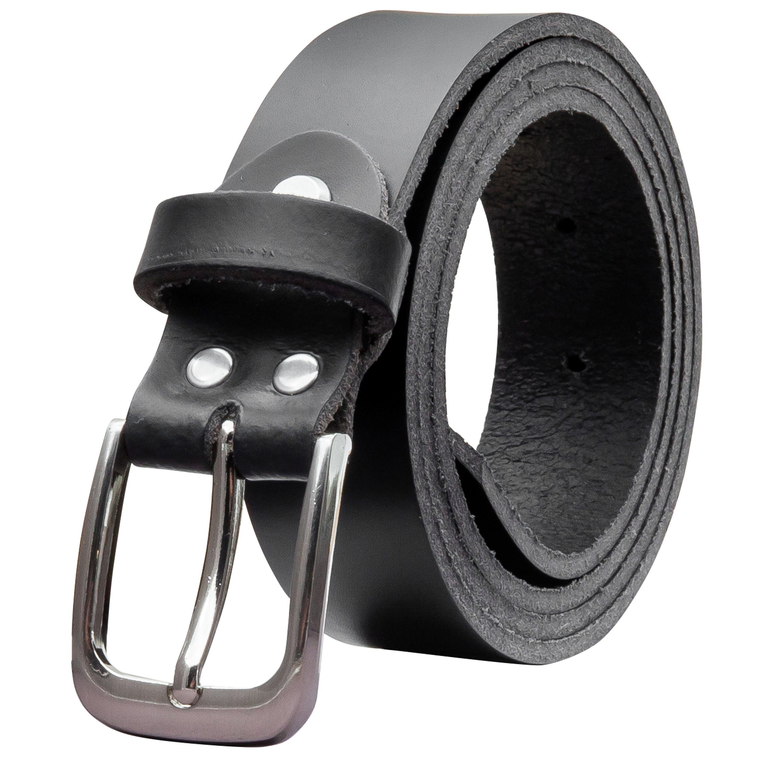 Ledergürtel OM317-PL-Schwarz