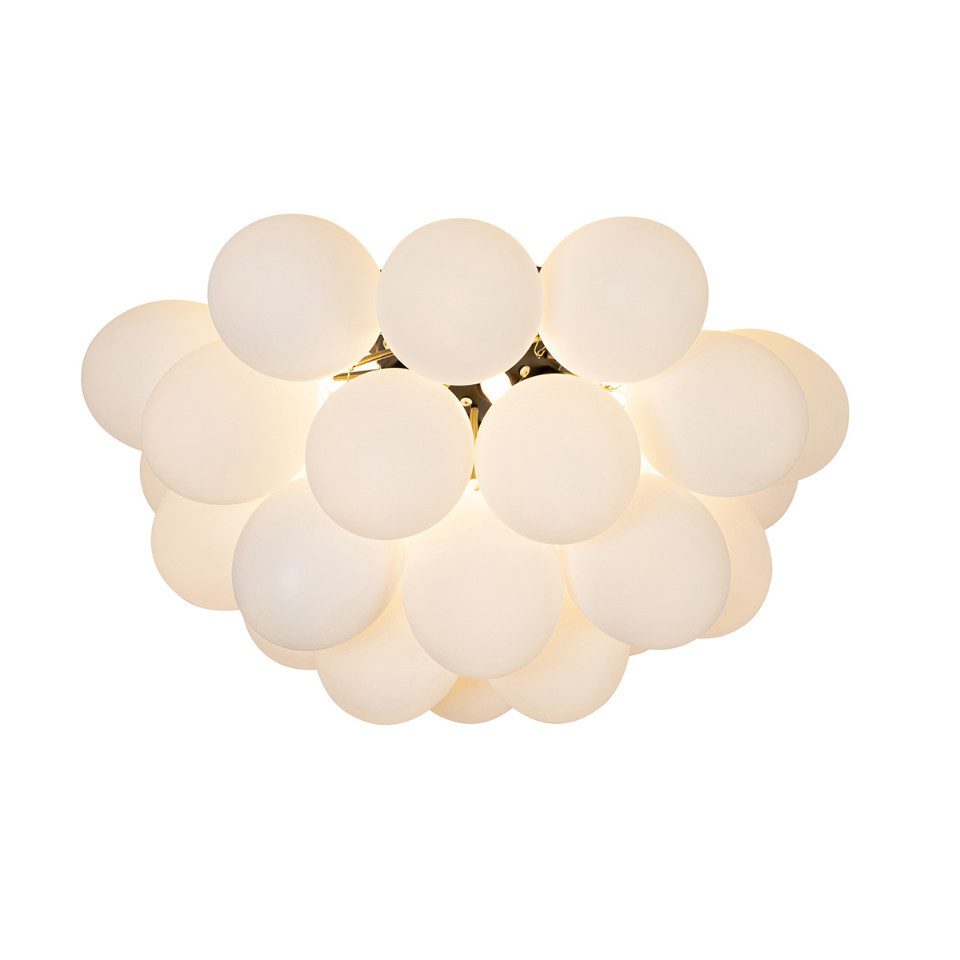 Qazqa Deckenleuchte Uvas, ohne Leuchtmittel, G9, Weiß, Design, Glas, 6-flam günstig online kaufen