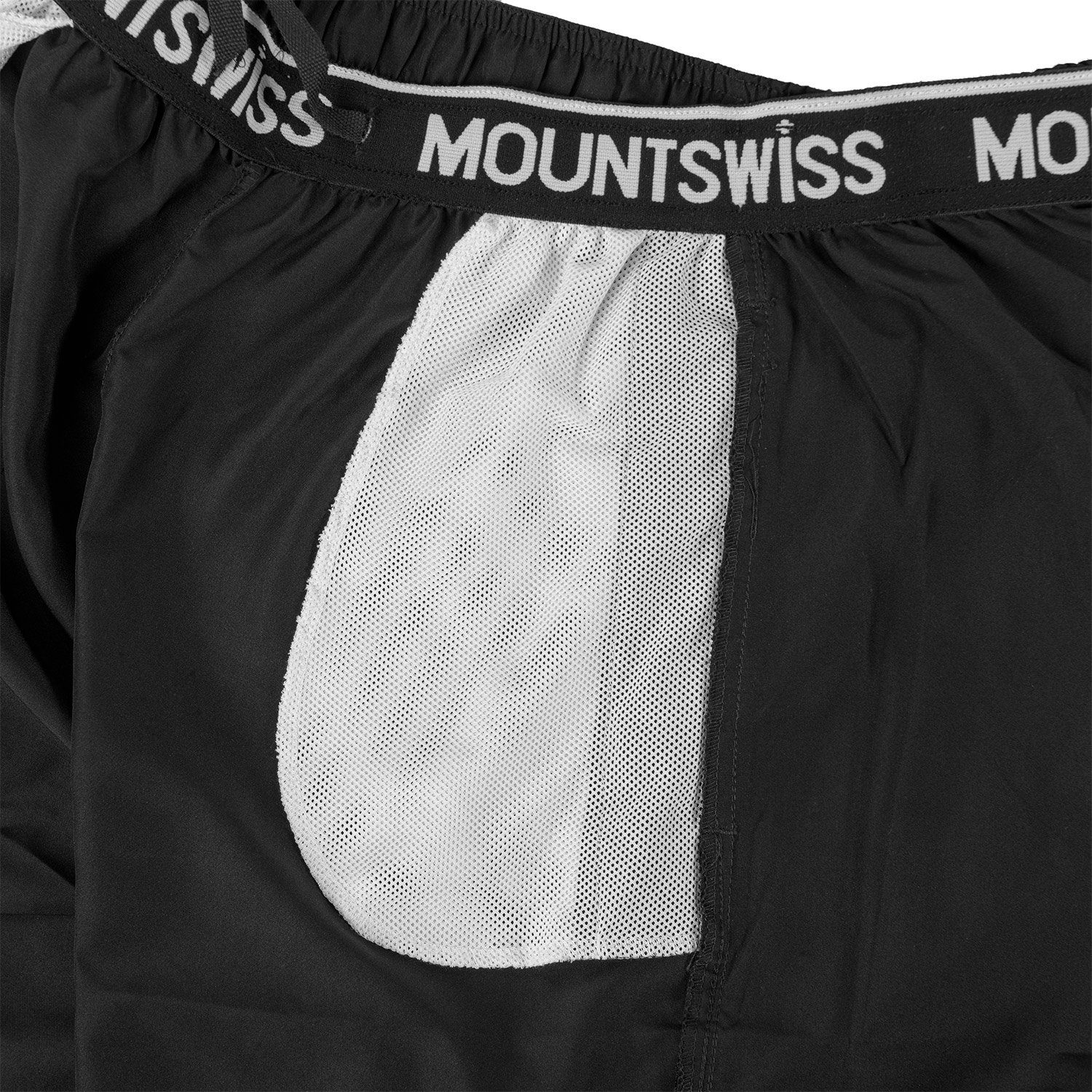 Freizeithose schwarz Mount Herren Kurze Shorts Mount Swiss (1-tlg) Swiss leichte