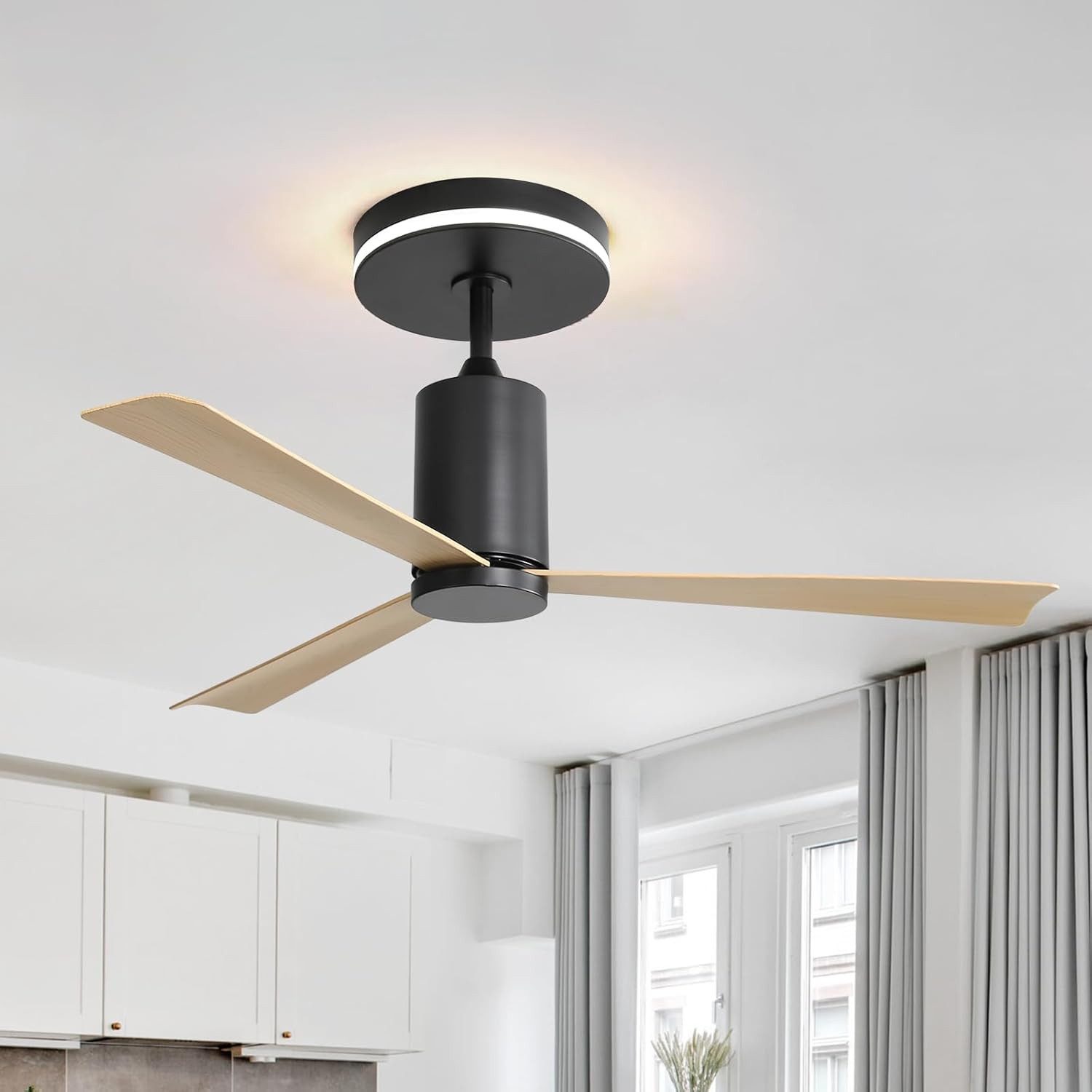 Sofucor Deckenventilator mit LED-Licht, 3 ABS-Flügel, 6 Geschwindigkeitsstu günstig online kaufen