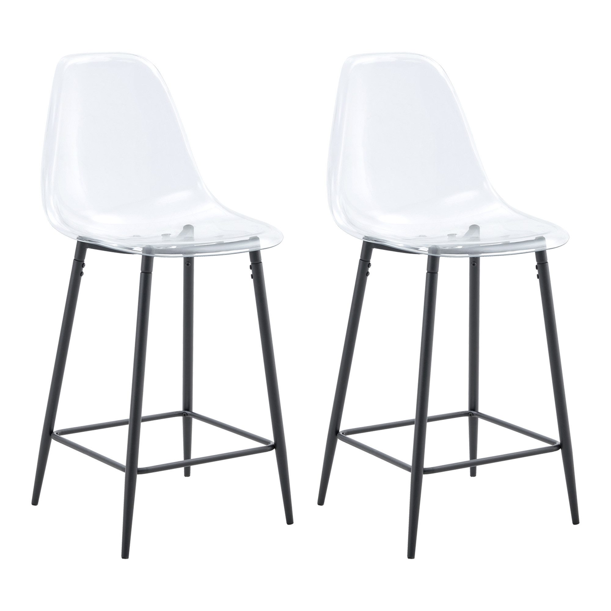 gopop Barhocker Set mit 2/4transparenten, Metallbeine in Gold/Silber/Schwarz (2 St), Schwebendes Design, offener Raum