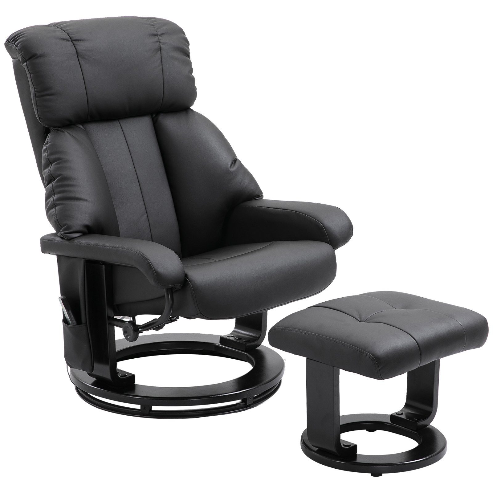 HOMCOM Massagesessel Relaxliege mit Liegefunktion (Set, 2-St., Relaxsessel), mit Liegefunktion inkl. Hocker drehbar