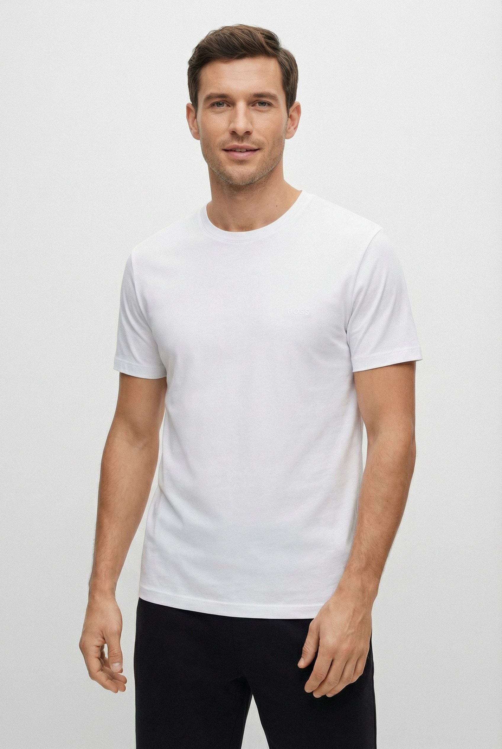 BOSS T-Shirt Ton in Ton Stickerei günstig online kaufen