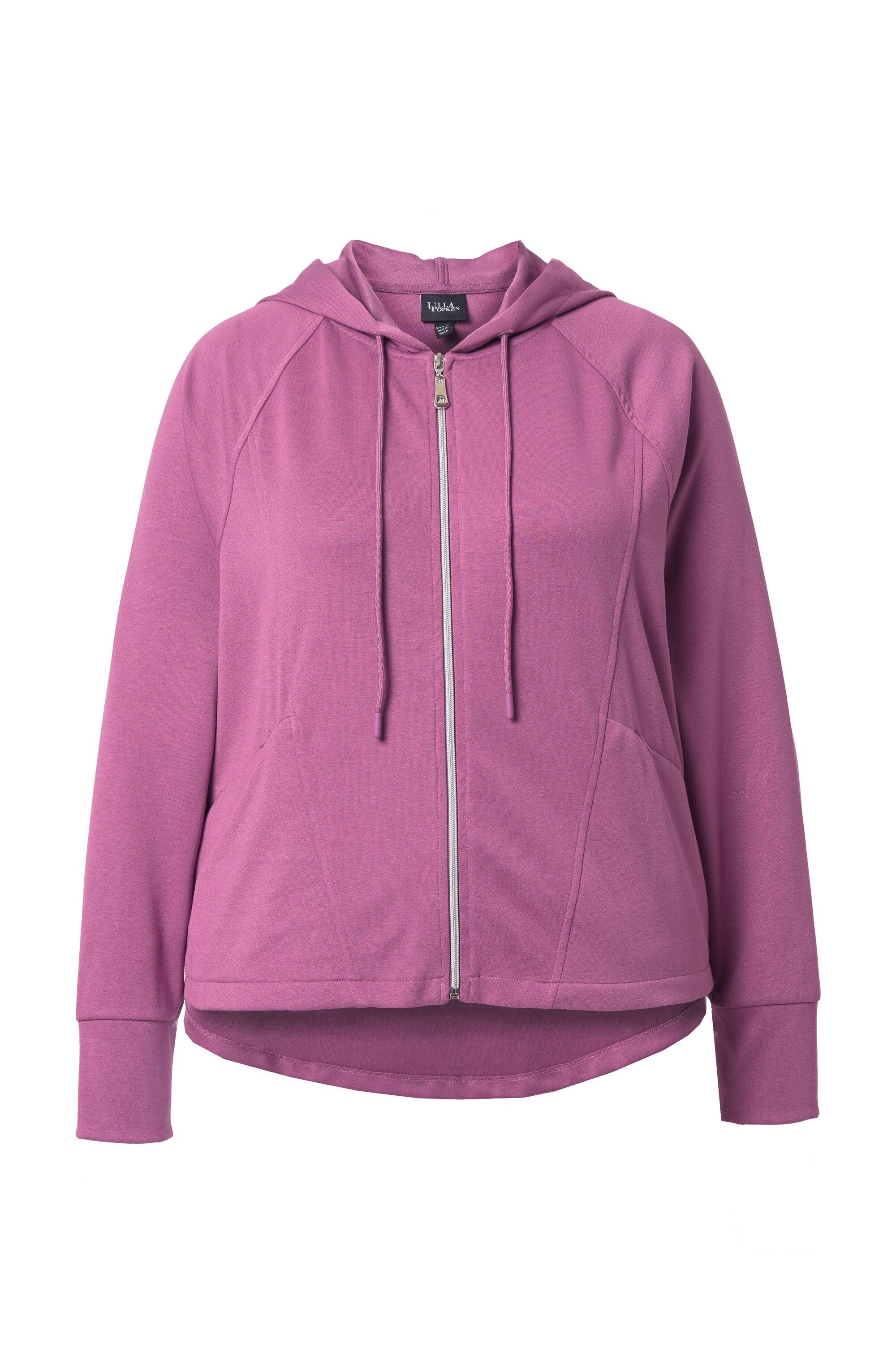 Ulla Popken Sweatjacke Sweatjacke Kapuze Zipptaschen Raglan-Langarm günstig online kaufen