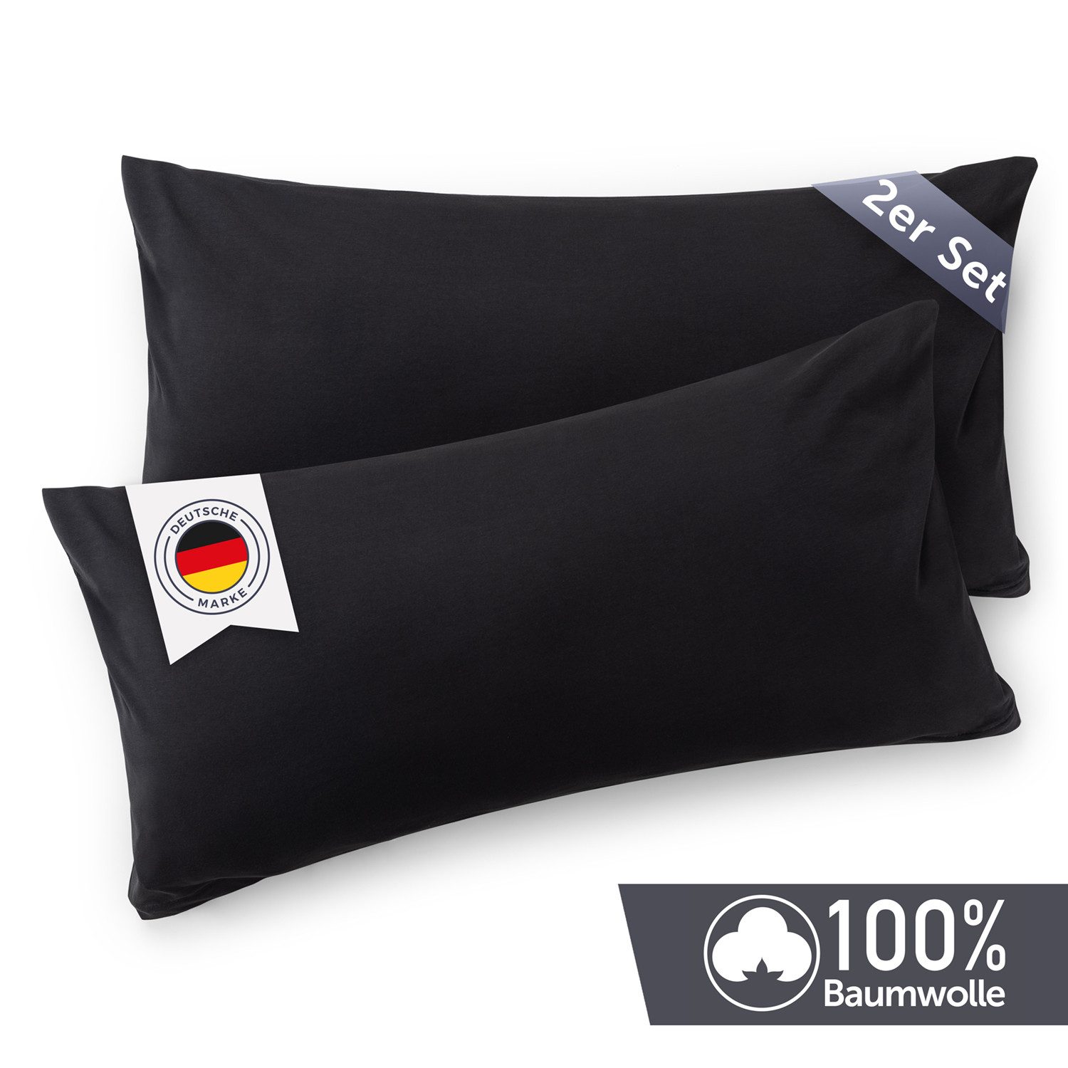 Blumtal Kissenbezug Premium Jersey 2er Set, Oeko-Tex Zertifiziert, (2 Stück günstig online kaufen