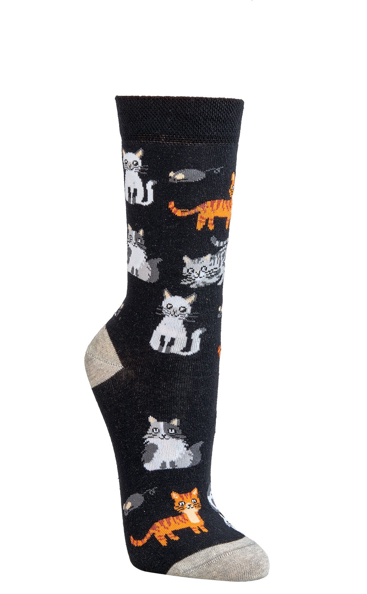 Socks 4 Fun Freizeitsocken Socks 4 Fun Feed the Cat (2 Paar, 1-Paar, 2 Paar günstig online kaufen