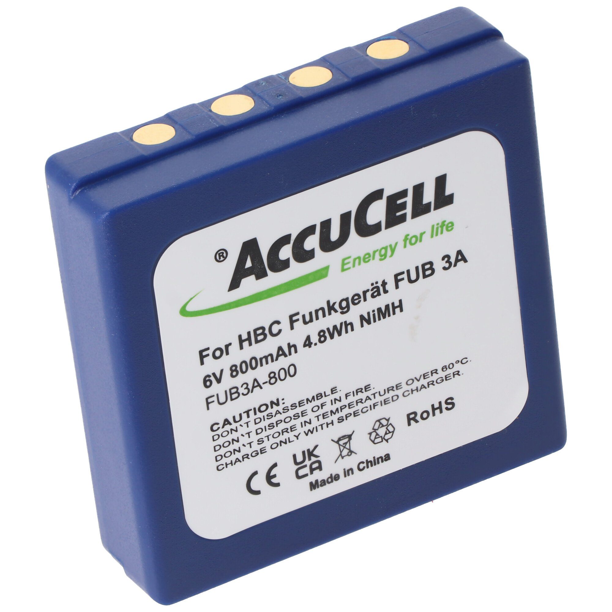 AccuCell 800mAh Akku passend für HBC Funkgerät FUB 3A Akku BA203060, BA222060, Akku 800 mAh (6,0 V) | Akkus und PowerBanks