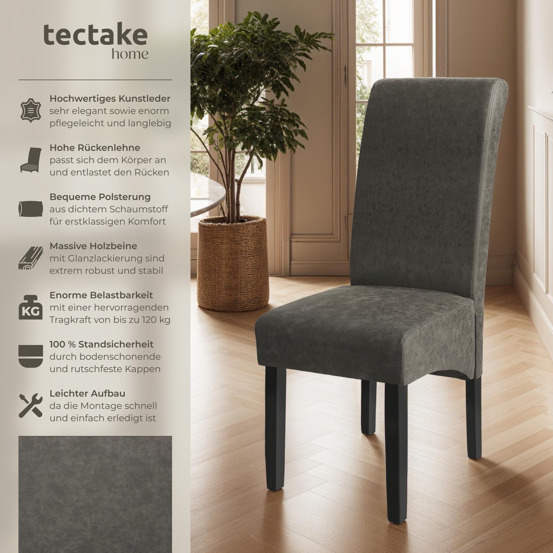 tectake Esszimmerstuhl (1er Set, 1 St), günstig online kaufen